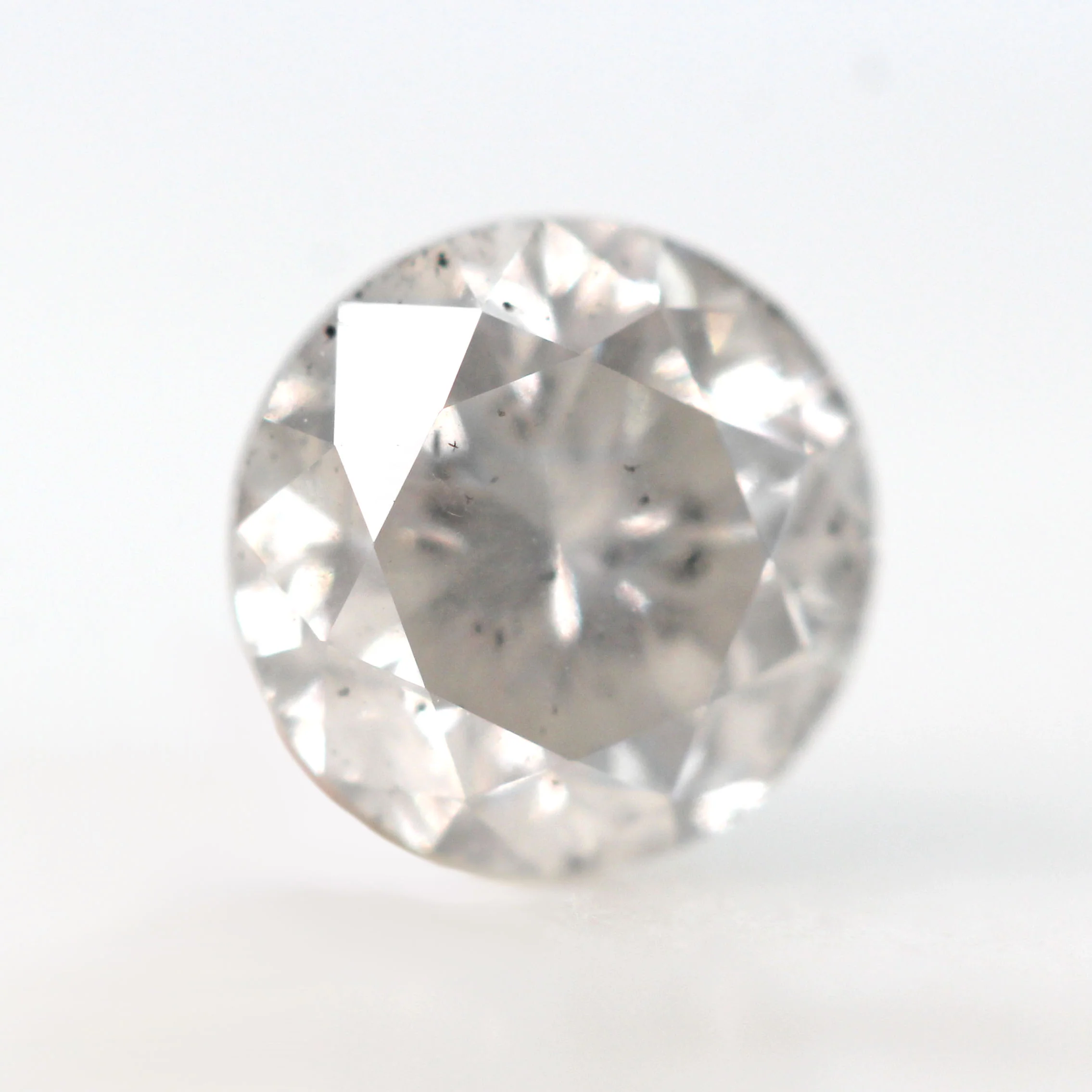 0.99 Carat Round Clear Gray Salt and Pepper Diamond for Custom Work - Inventory Code SCR099 - Image 3