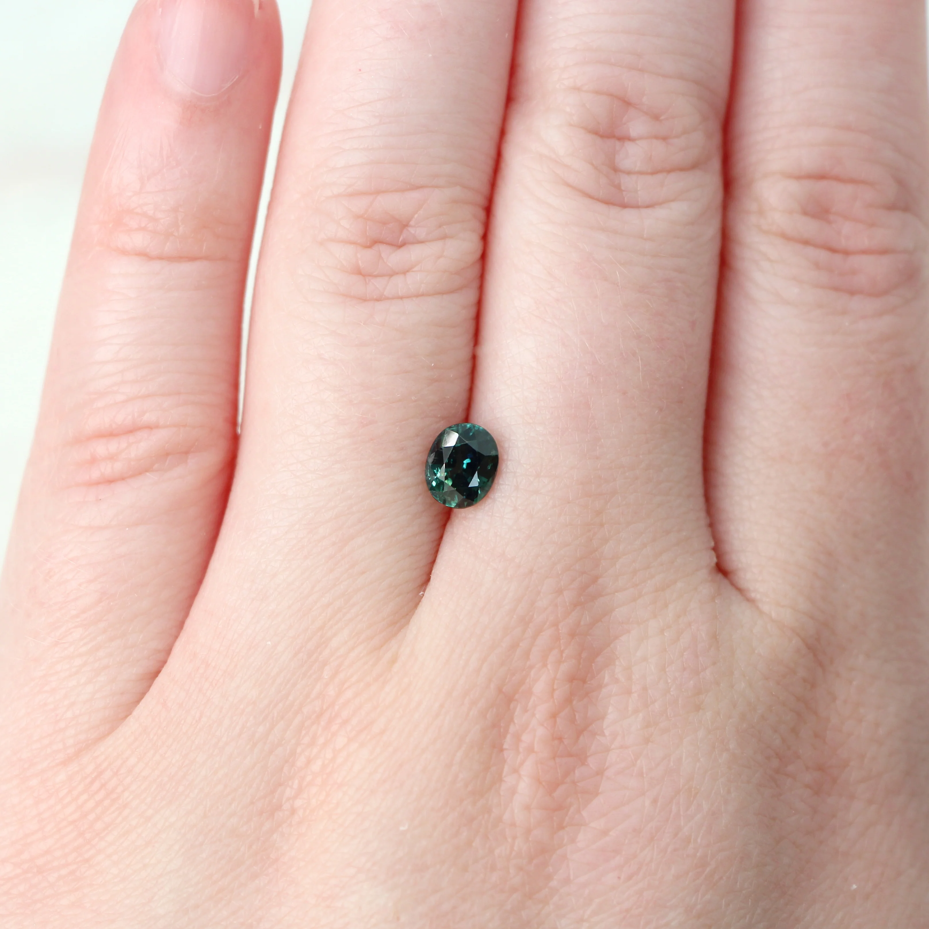 1.00 Carat Dark Teal Oval Sapphire for Custom Work - Inventory Code TOS100 - Image 2