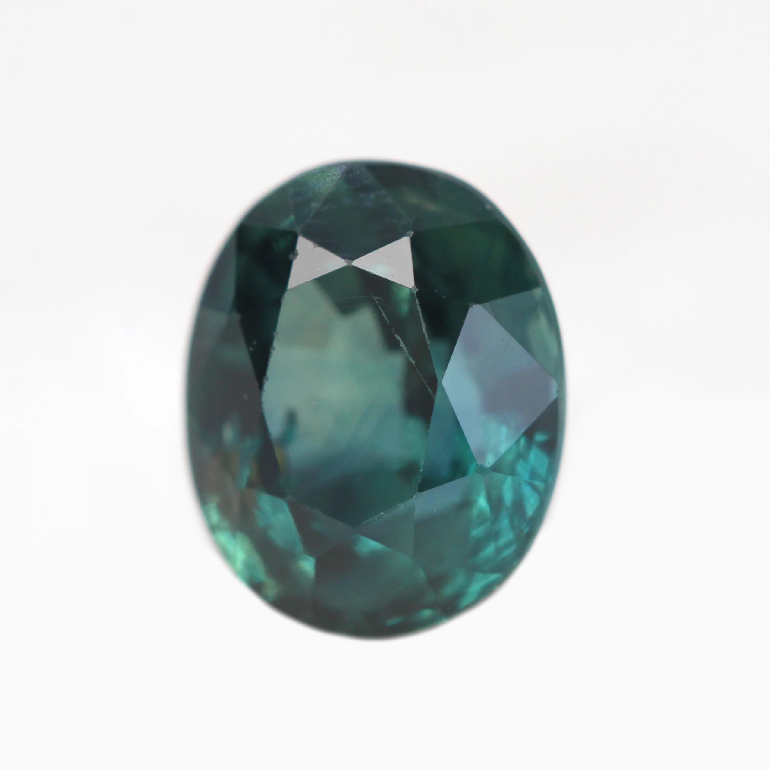 1.00 Carat Dark Teal Oval Sapphire for Custom Work - Inventory Code TOS100 - Image 3