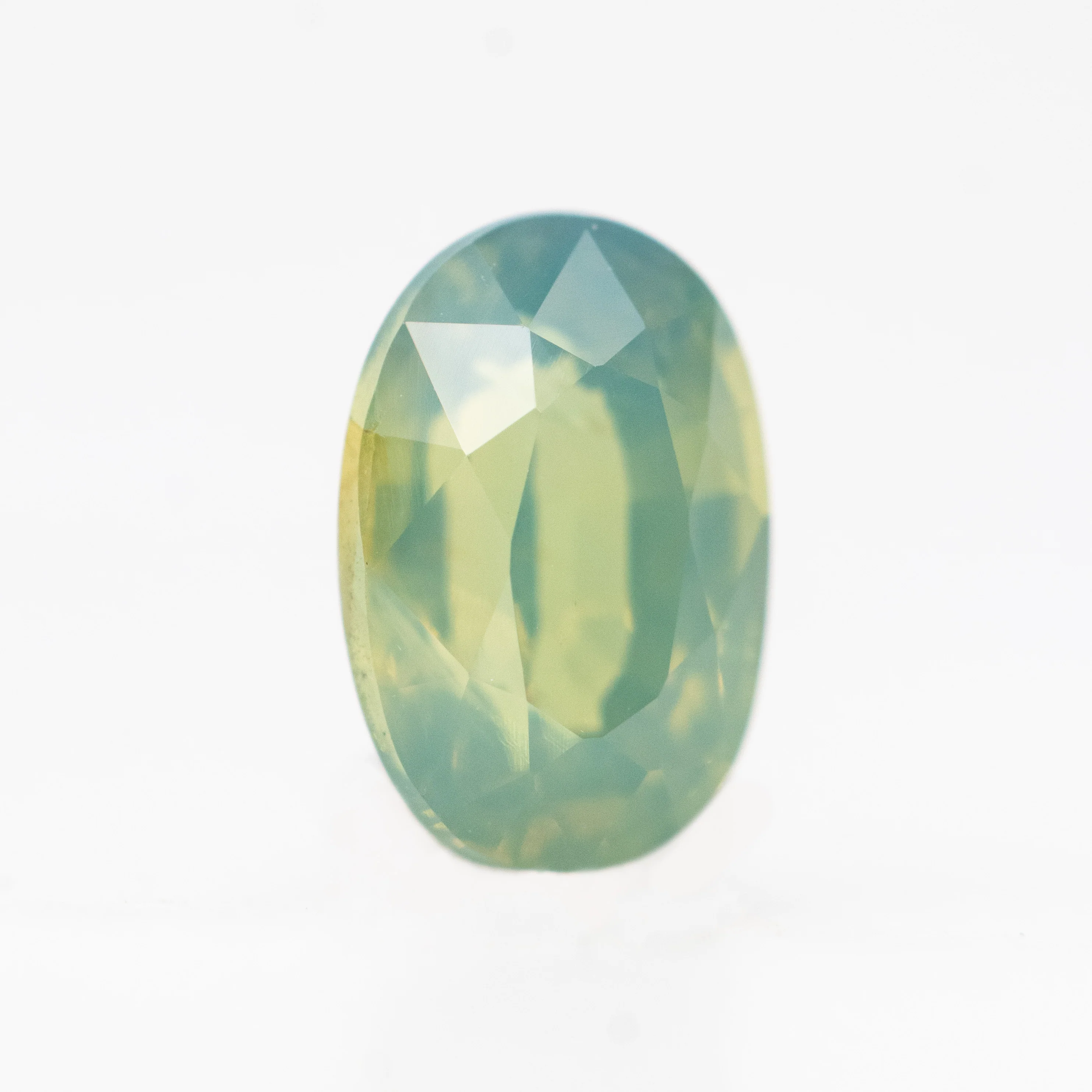 1.00 Carat Golden Teal Oval Sapphire for Custom Work - Inventory Code YGOS100 - Image 4