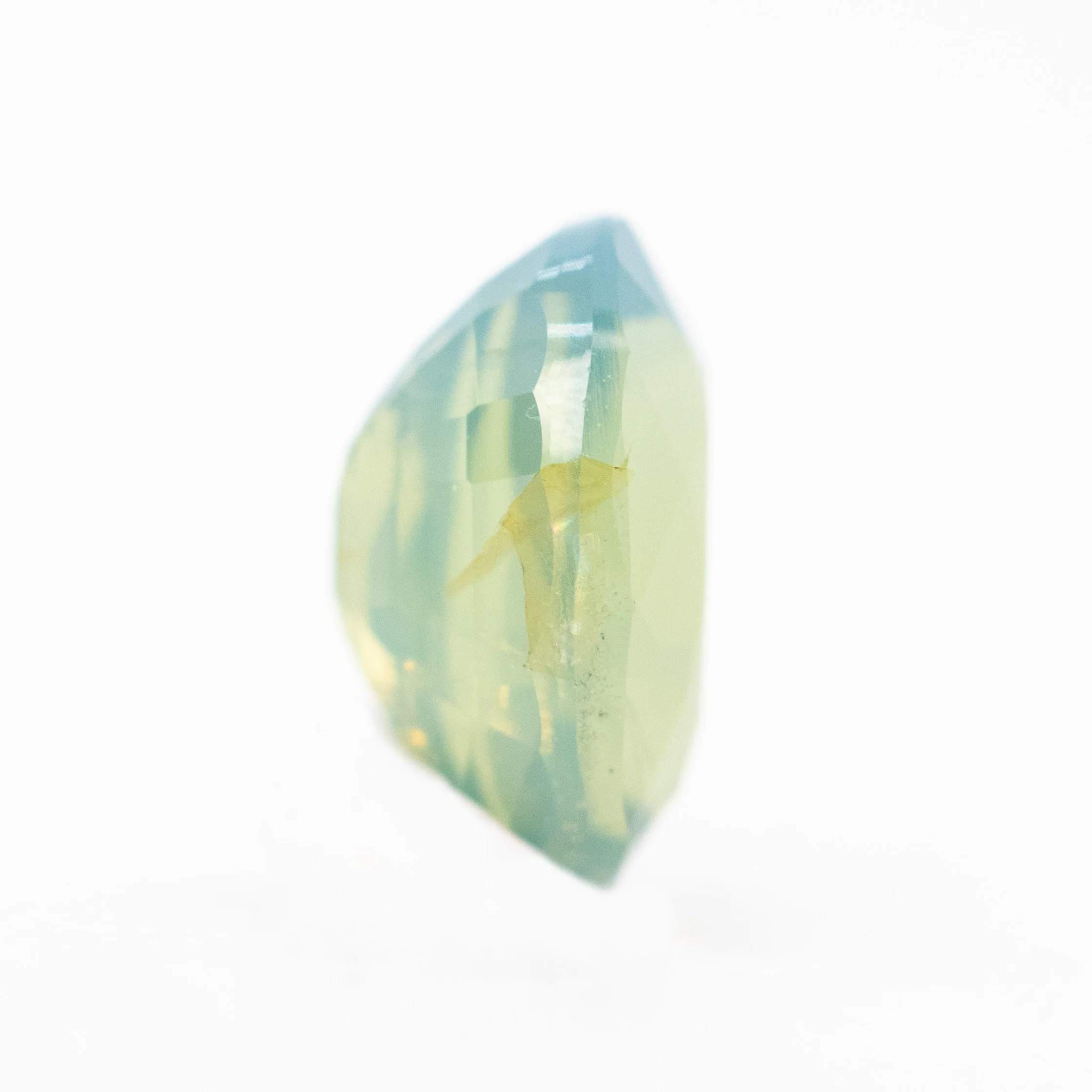1.00 Carat Golden Teal Oval Sapphire for Custom Work - Inventory Code YGOS100 - Image 5