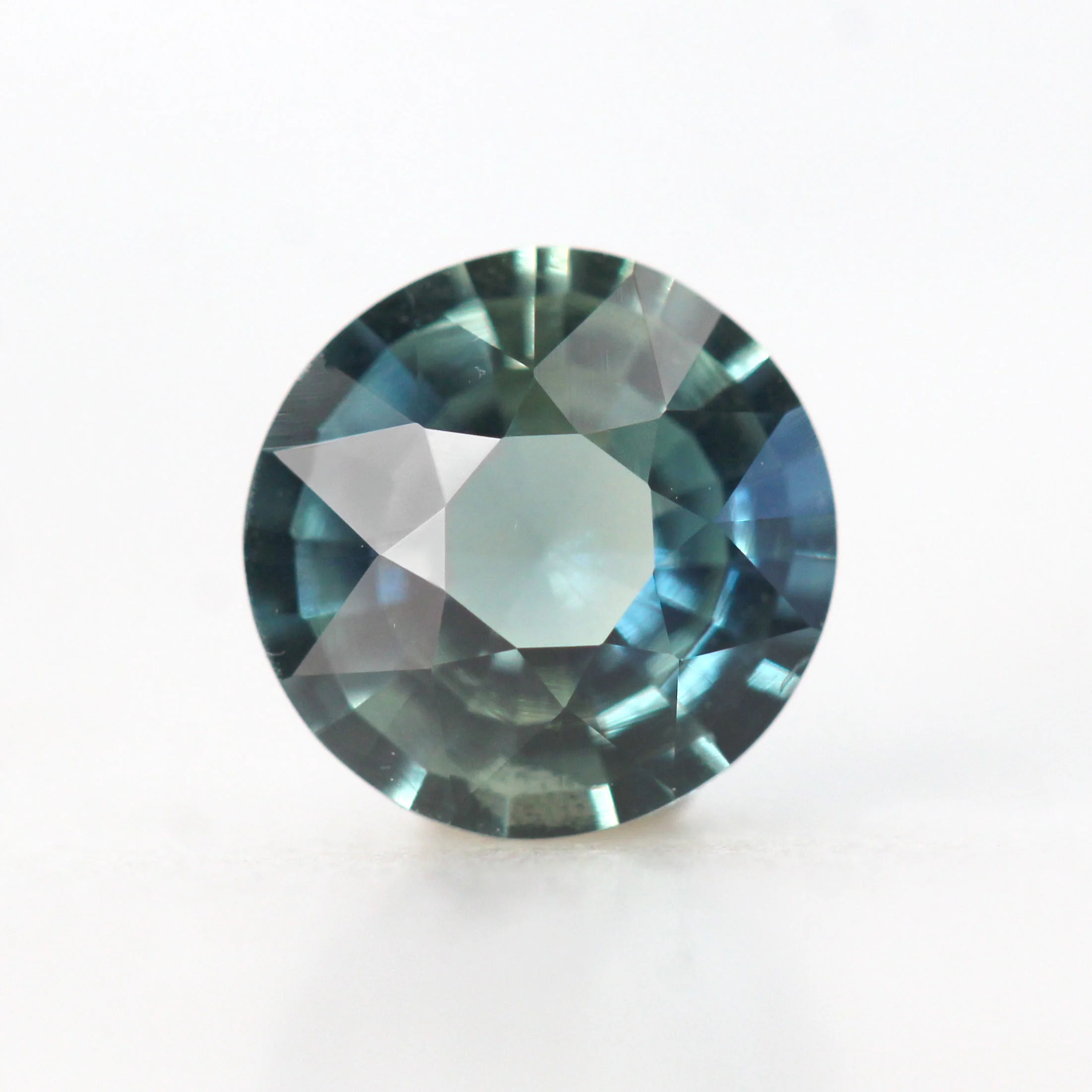 1.00 Carat Round Green Blue Sapphire for Custom Work - Inventory Code BGRS1