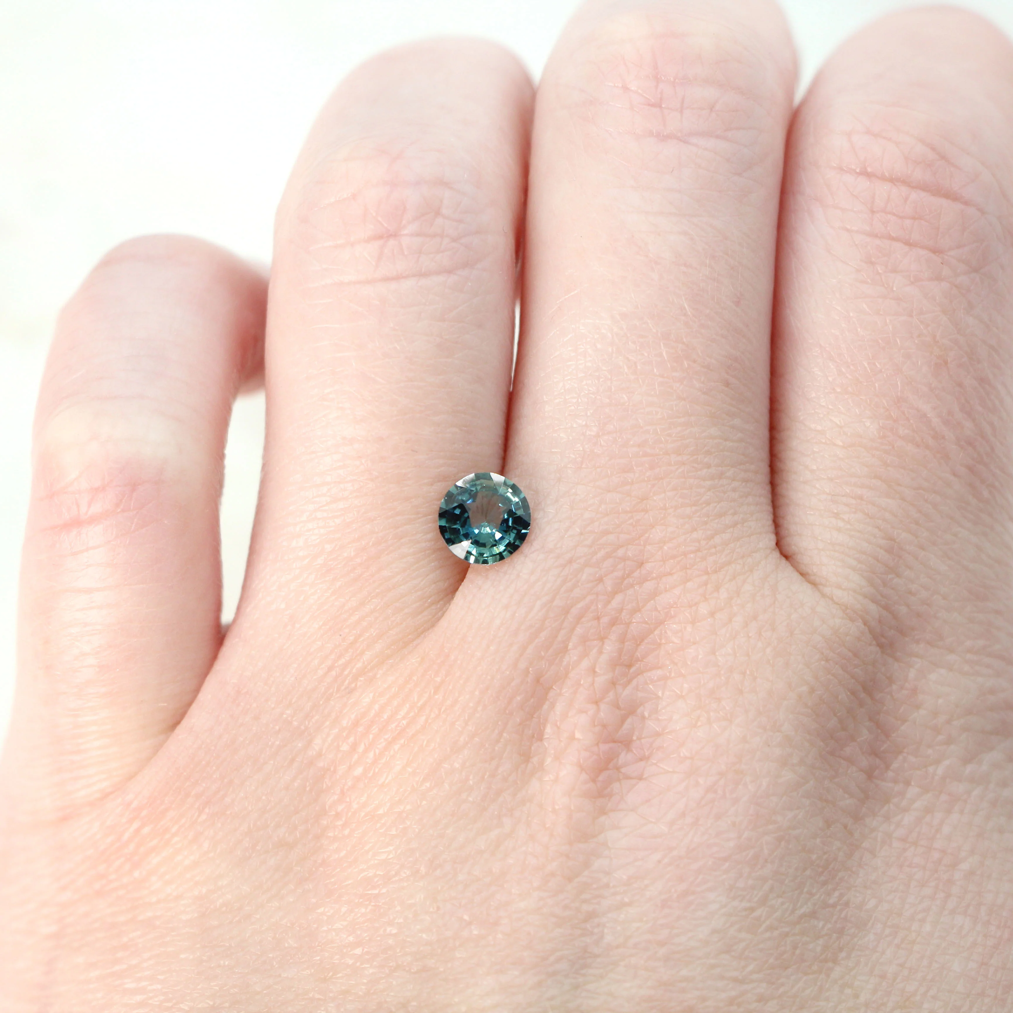 1.00 Carat Round Green Blue Sapphire for Custom Work - Inventory Code BGRS1 - Image 2