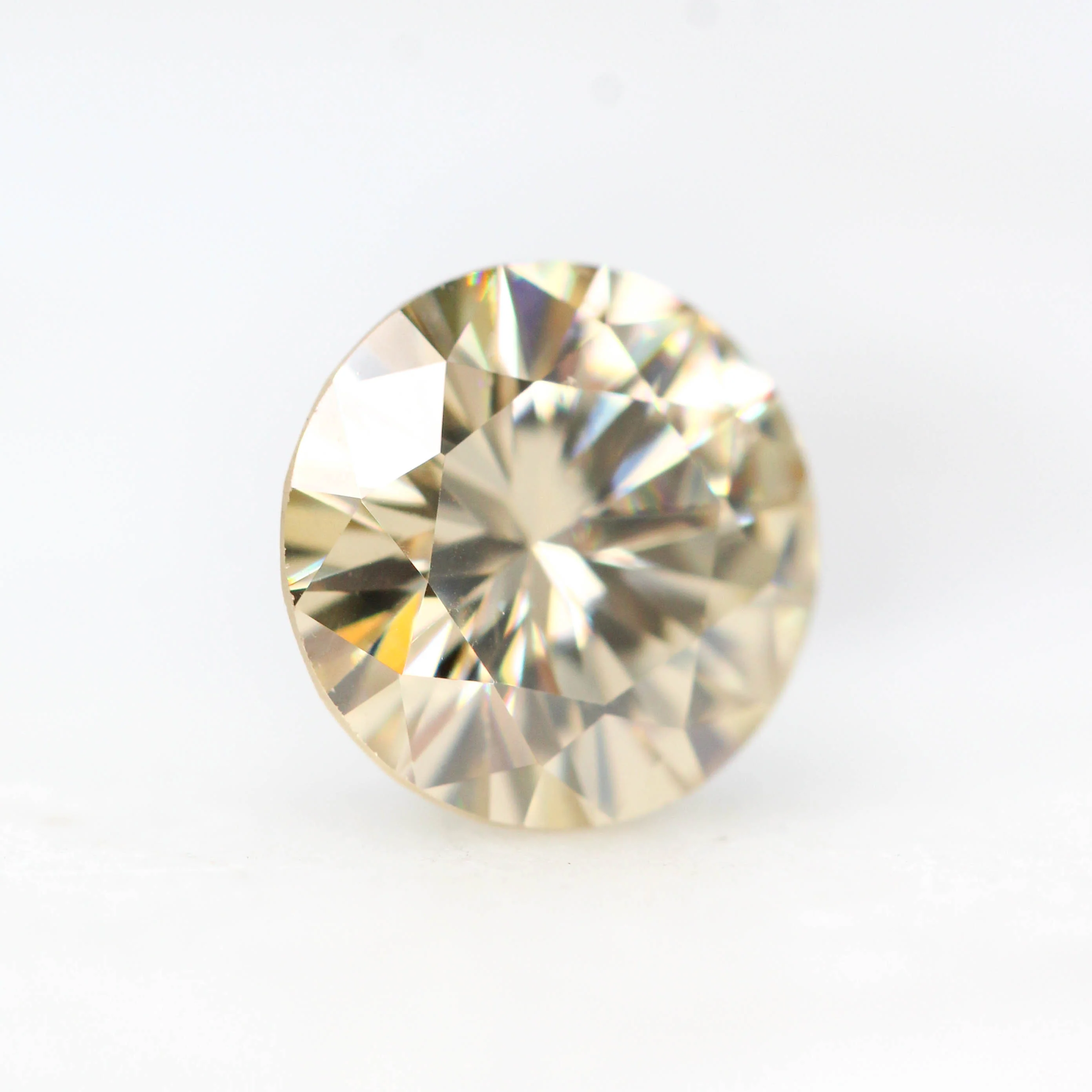 1.00 Carat Round Champagne Moissanite for Custom Work - Inventory Code CRM100 - Image 4