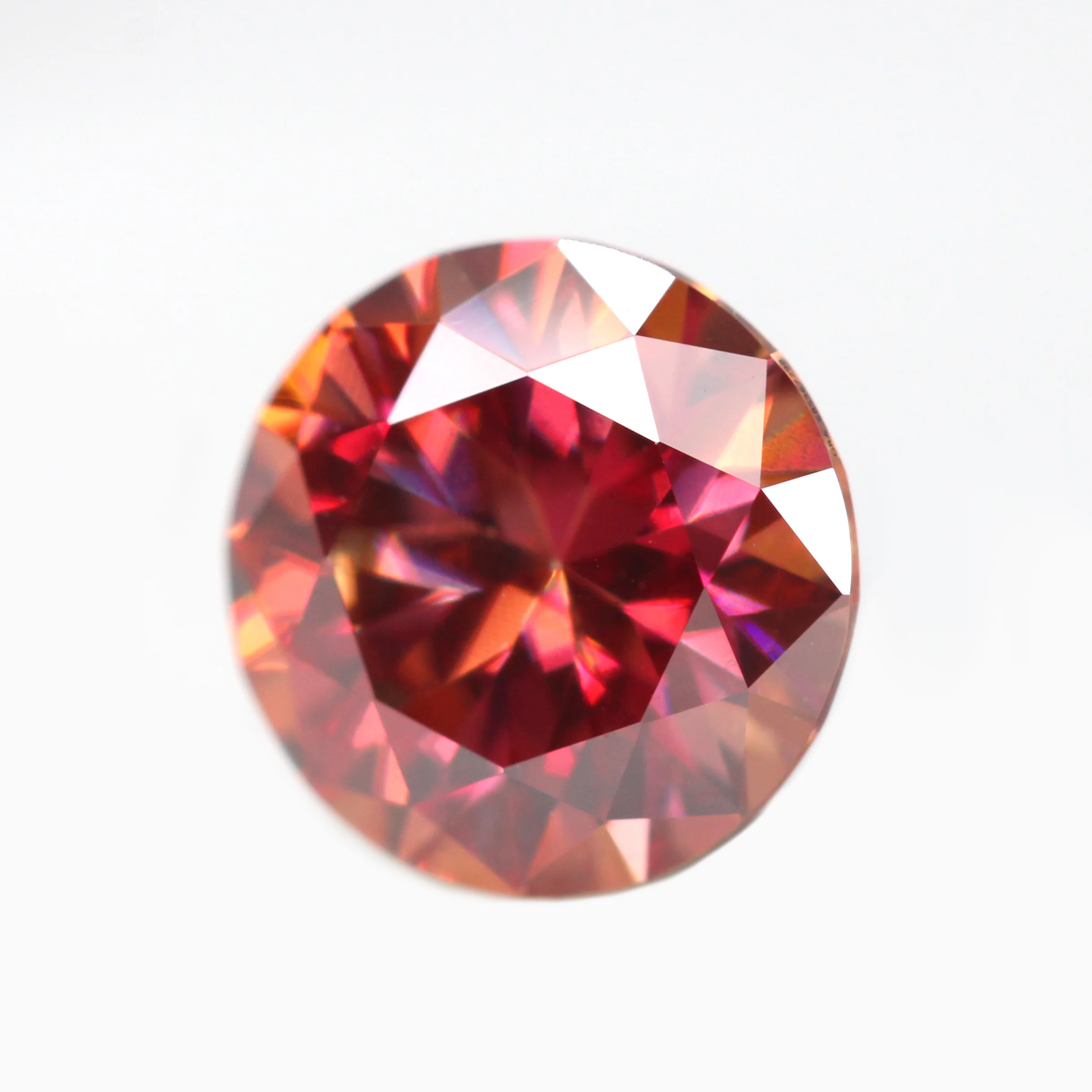 1.00 Carat Round Red Fire Moissanite for Custom Work - Inventory Code RRM100 - Image 3