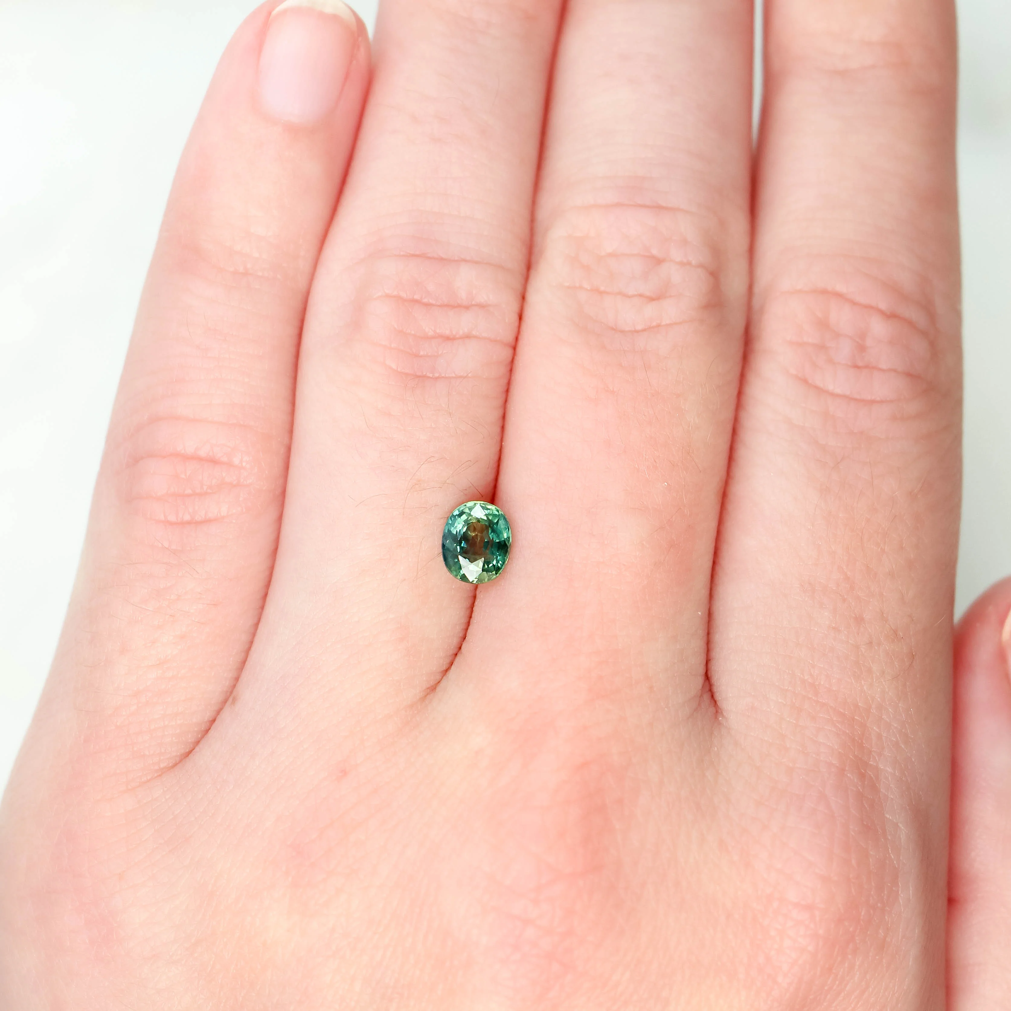 1.00 Carat Teal Green Oval Sapphire for Custom Work - Inventory Code TGOS100 - Image 2