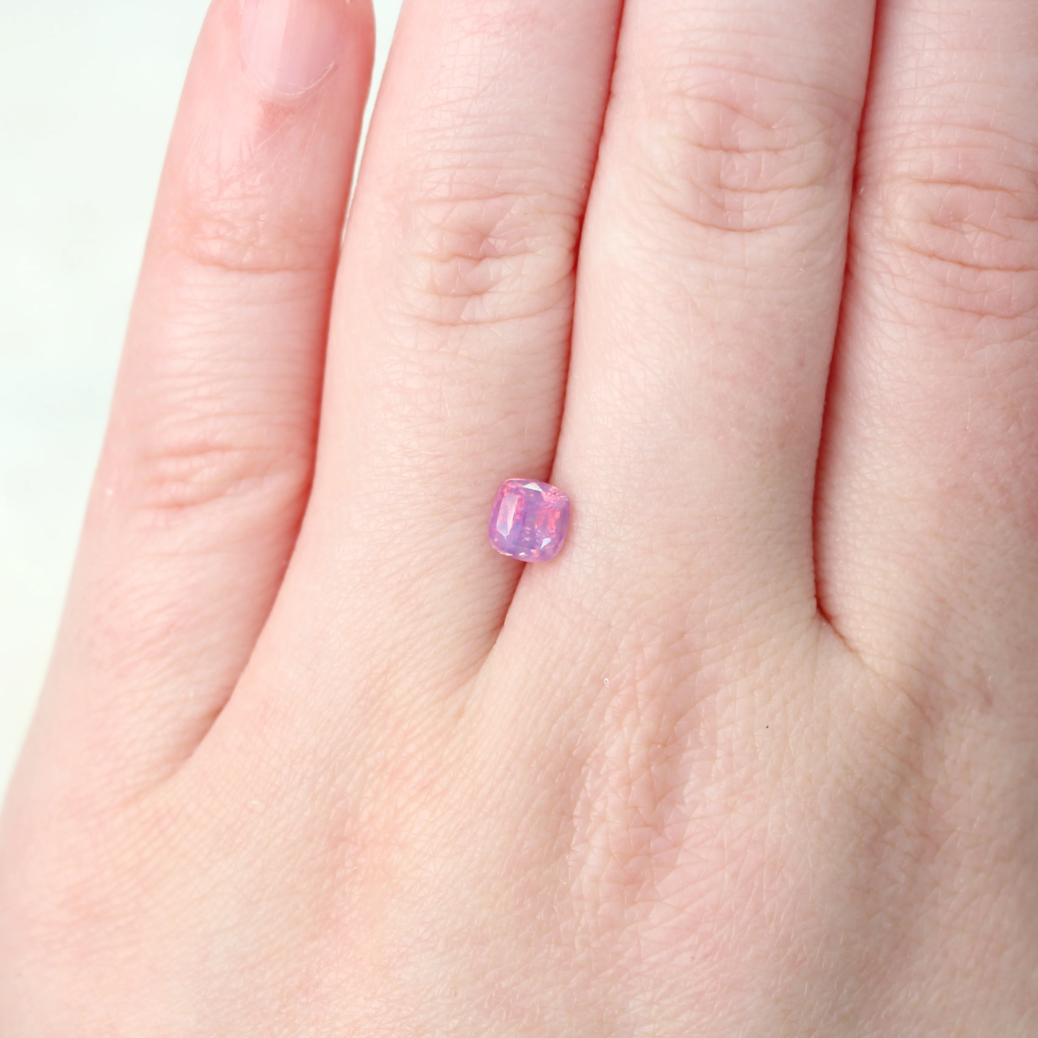 1.01 Carat Cushion Cut Opalescent Pink Sapphire for Custom Work - Inventory Code PCS101 - Image 2
