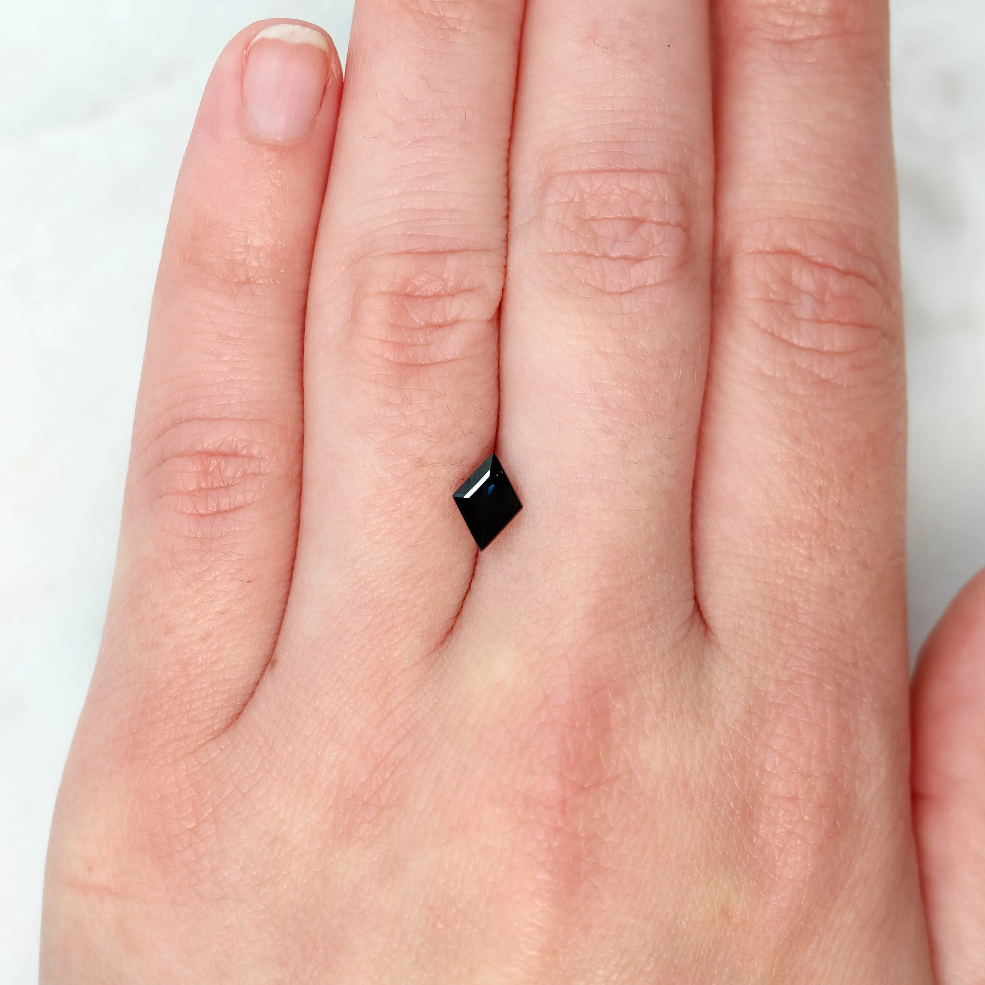 1.01 Carat Dark Teal Lozenge Sapphire for Custom Work - Inventory Code TLS101 - Image 2