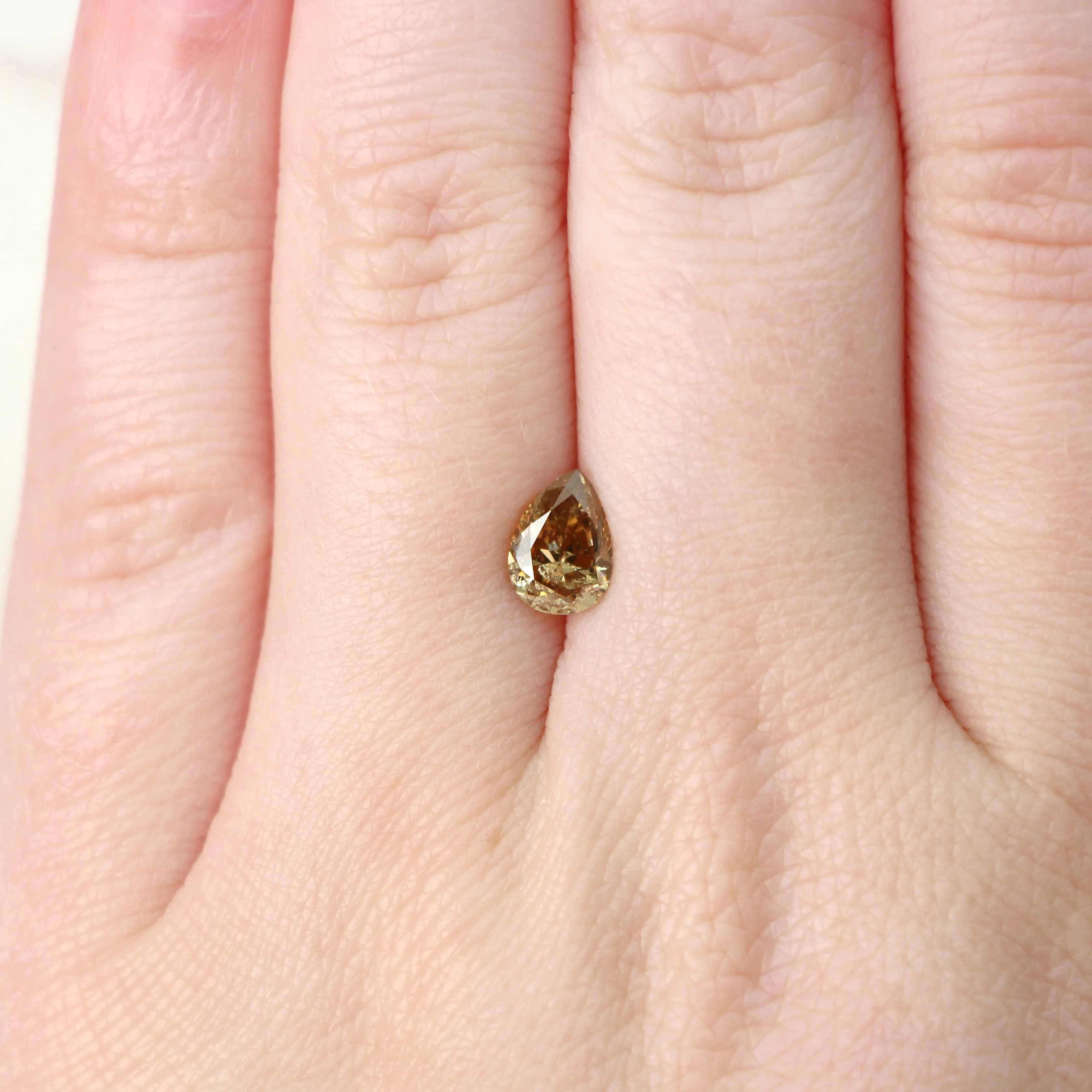 1.01 Carat Pear Champagne Salt and Pepper Diamond for Custom Work - Inventory Code SCP101 - Image 2