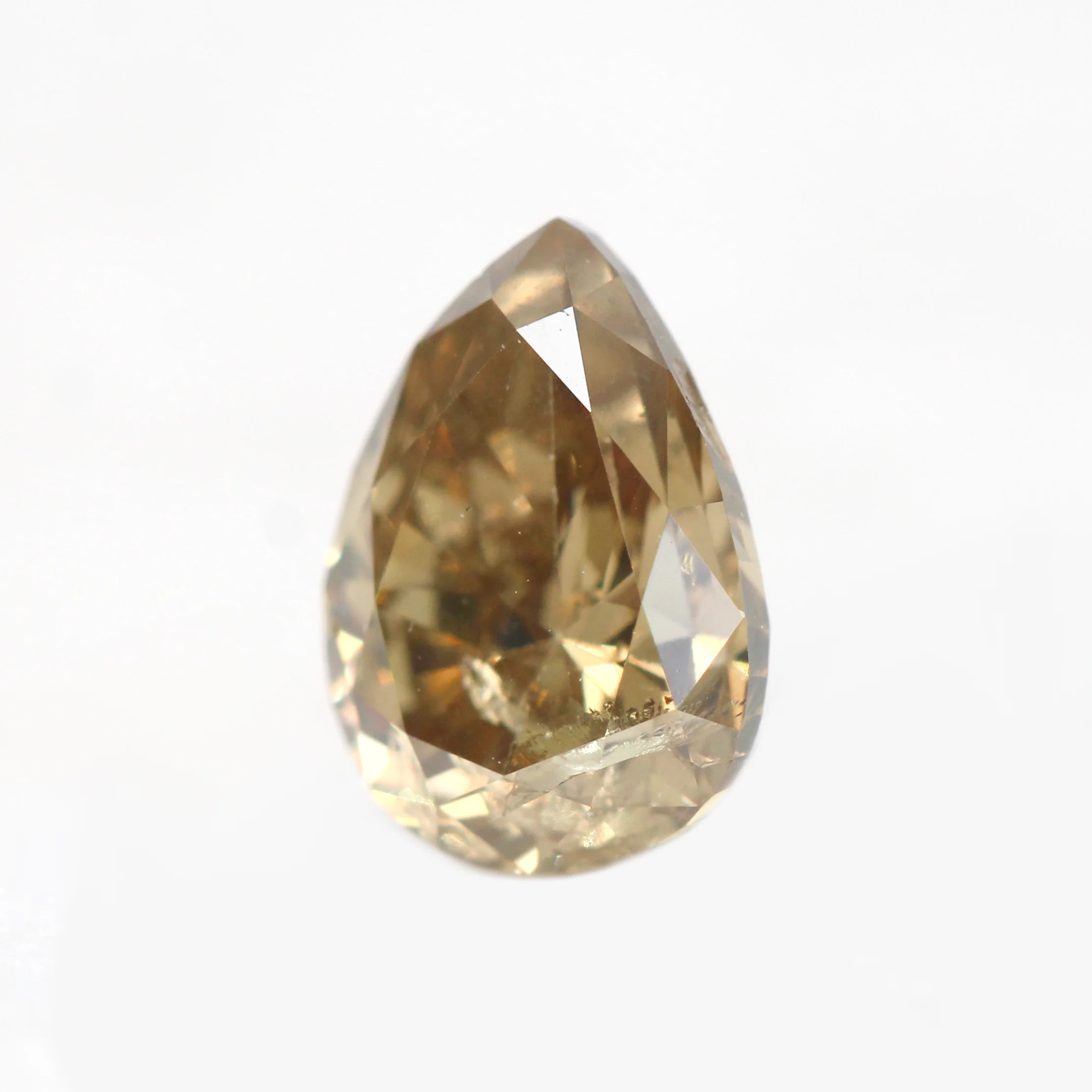 1.01 Carat Pear Champagne Salt and Pepper Diamond for Custom Work - Inventory Code SCP101 - Image 4