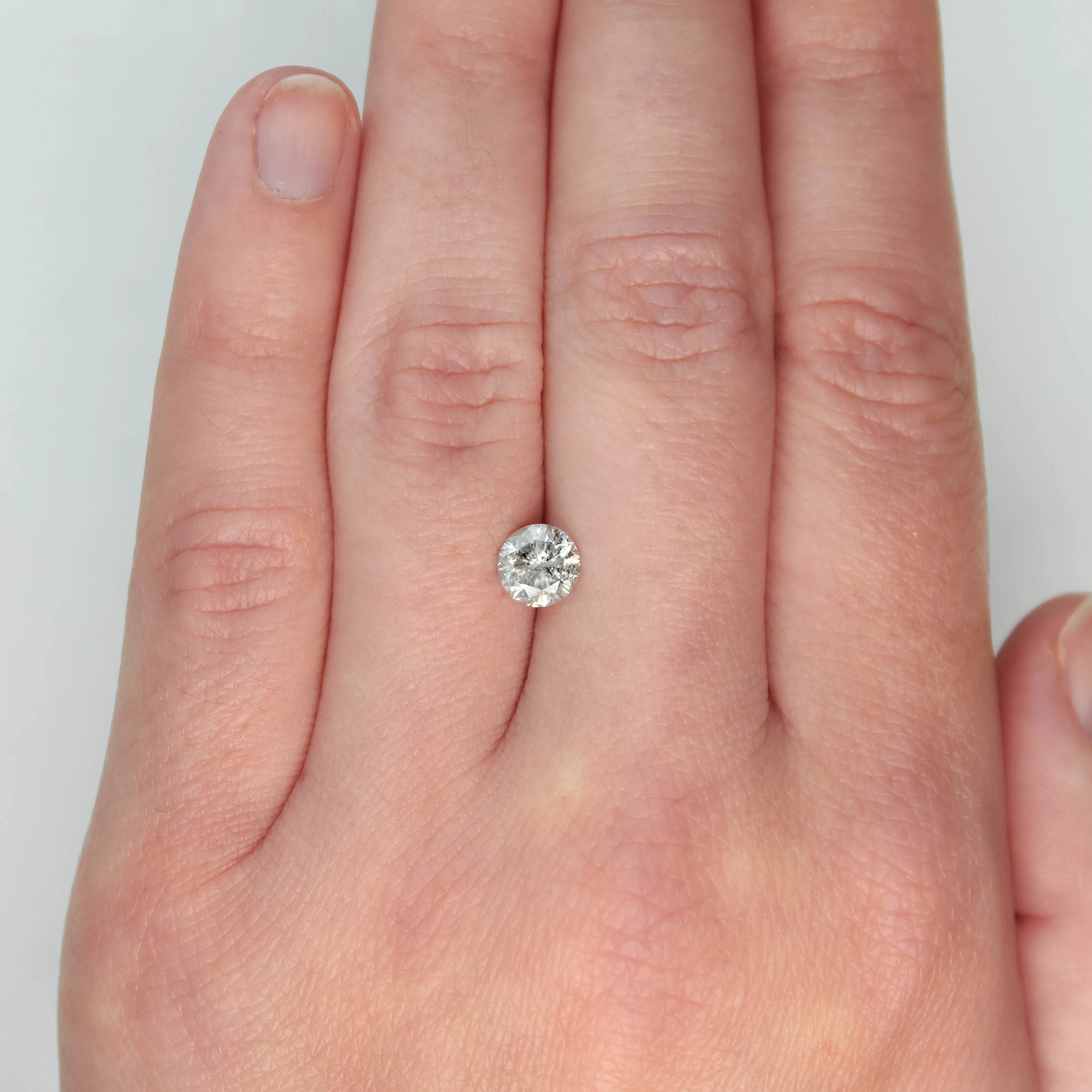 1.01 Carat Round Gray Salt and Pepper Diamond for Custom Work - Inventory Code CCR101 - Image 2