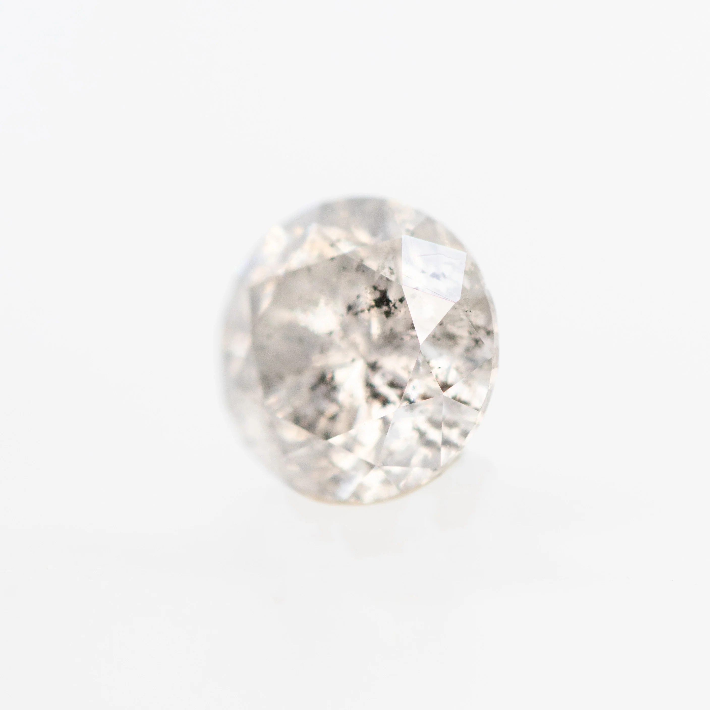 1.01 Carat Round Gray Salt and Pepper Diamond for Custom Work - Inventory Code CCR101 - Image 3