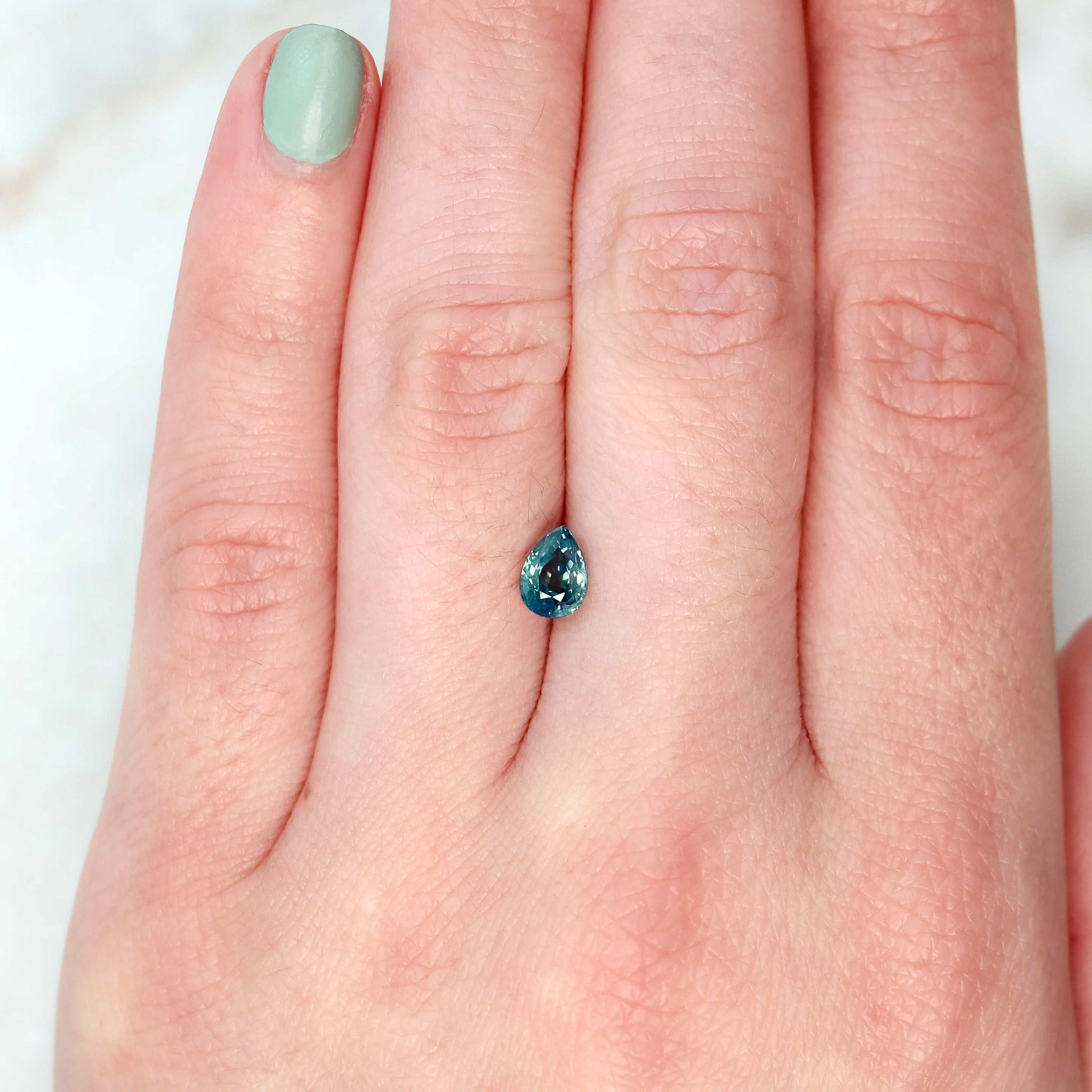 1.02 Carat Light Blue Pear Sapphire for Custom Work - Inventory Code BPS102 - Image 2