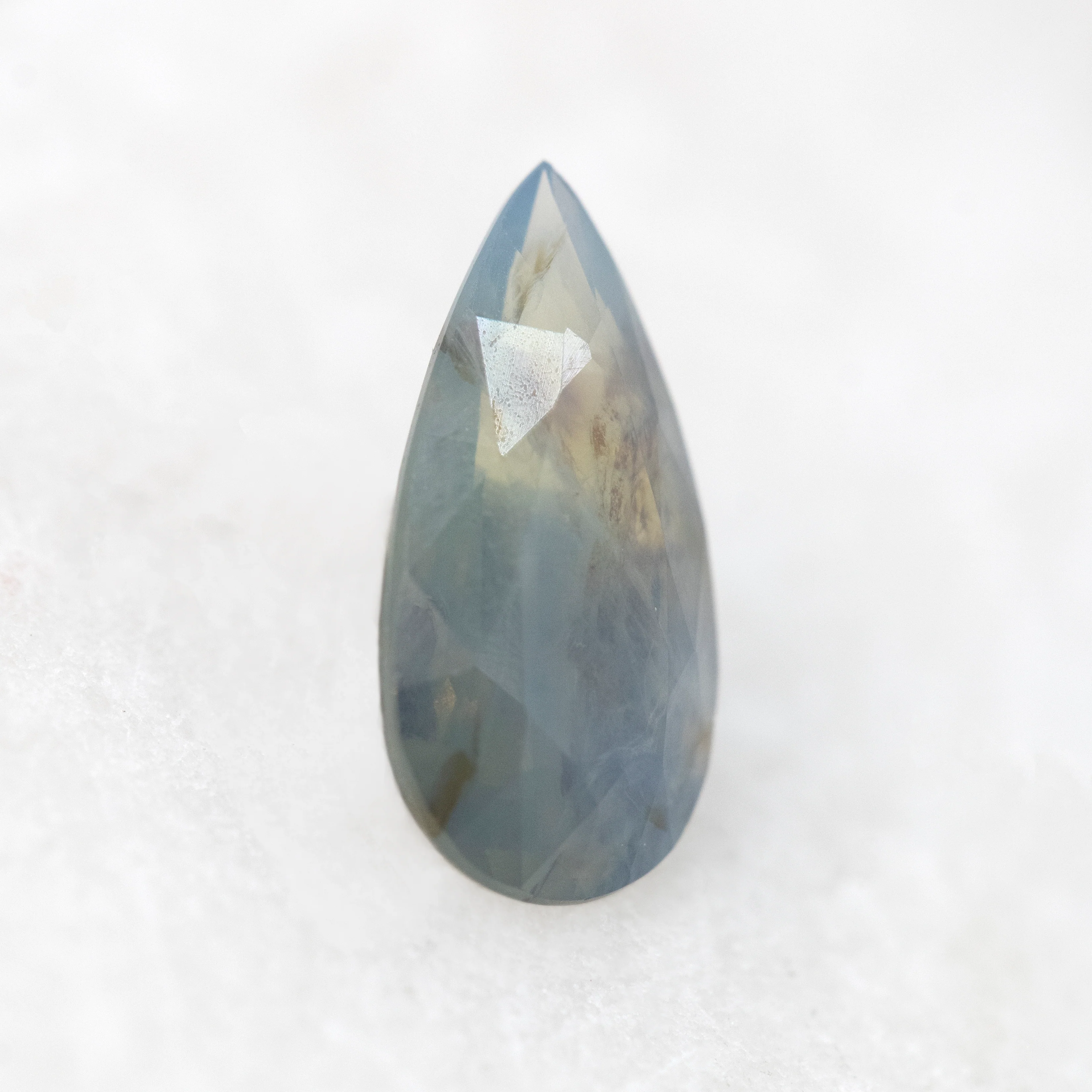 1.02 Carat Earthy Blue Pear Sapphire for Custom Work - Inventory Code BPS102 - Image 4