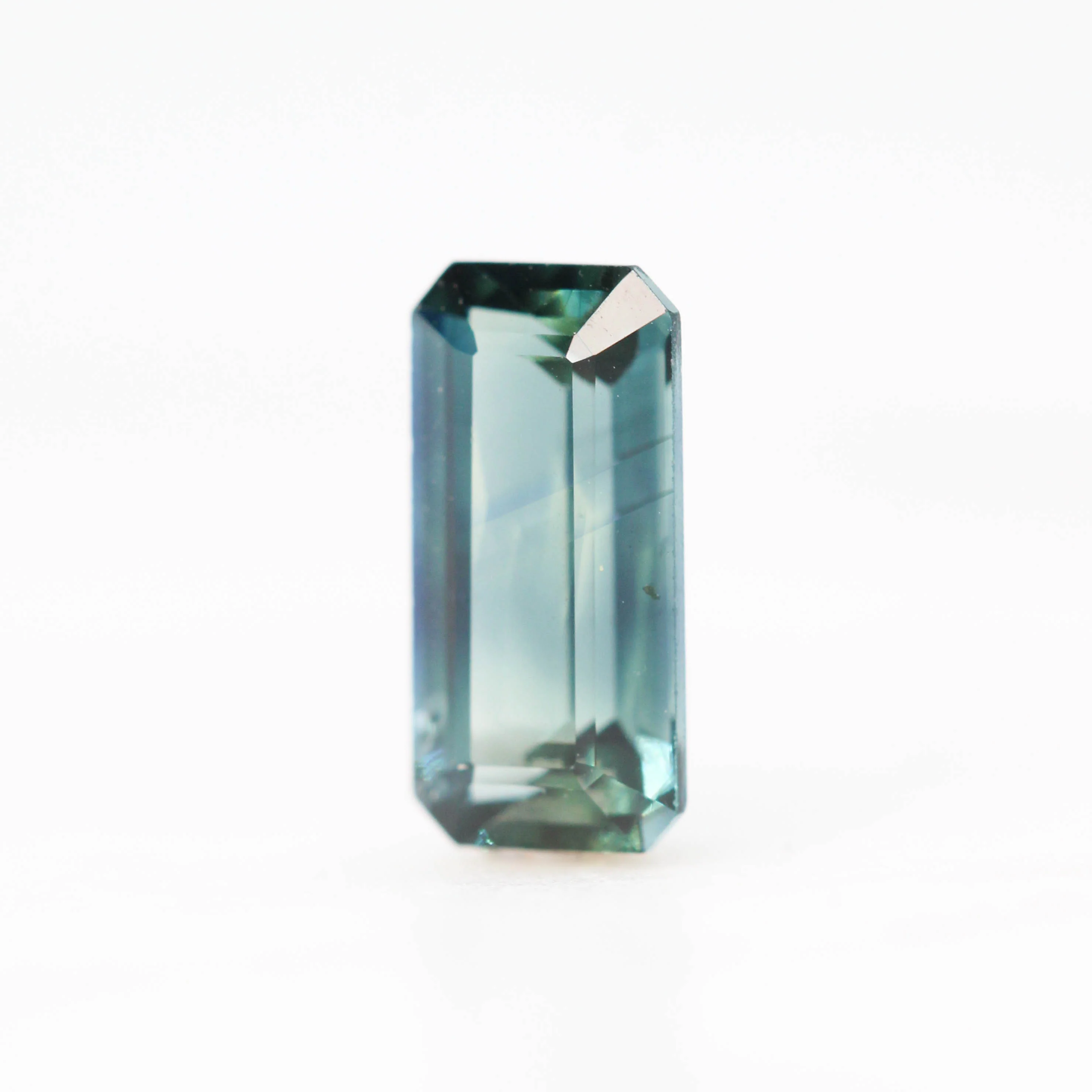 1.02 Carat Teal Blue Emerald Cut Sapphire for Custom Work - Inventory Code TES102 - Image 3