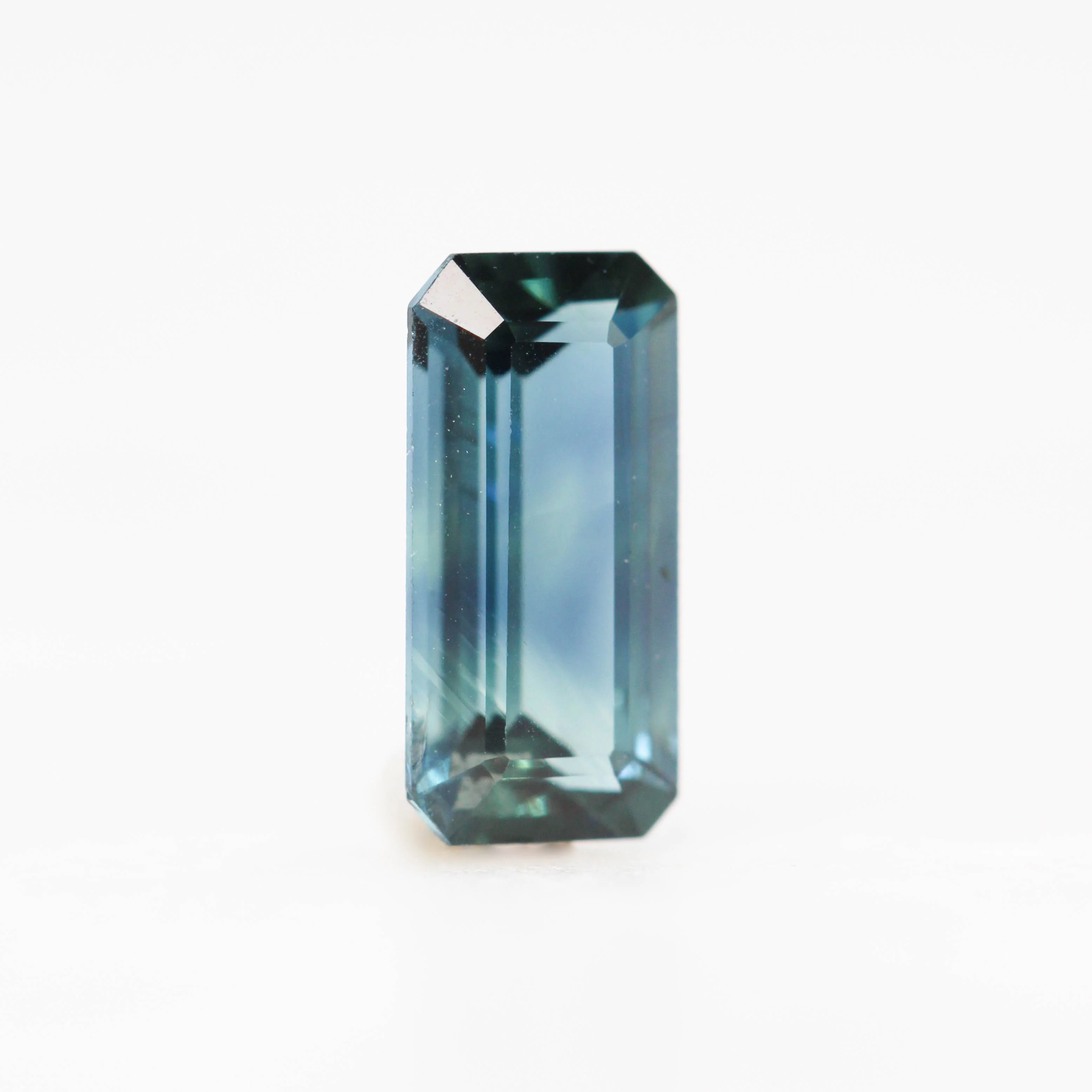 1.02 Carat Teal Blue Emerald Cut Sapphire for Custom Work - Inventory Code TES102 - Image 4