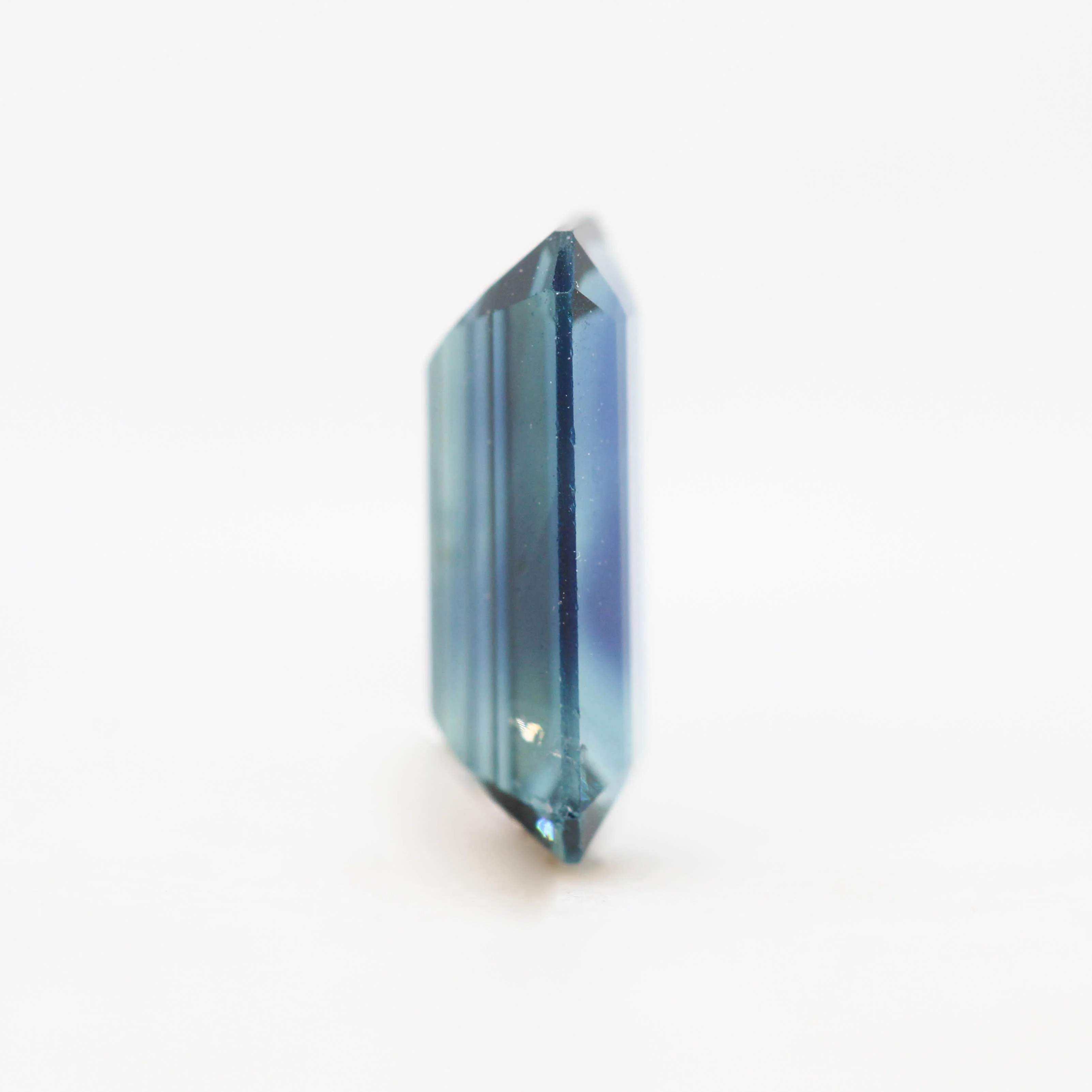 1.02 Carat Teal Blue Emerald Cut Sapphire for Custom Work - Inventory Code TES102 - Image 5