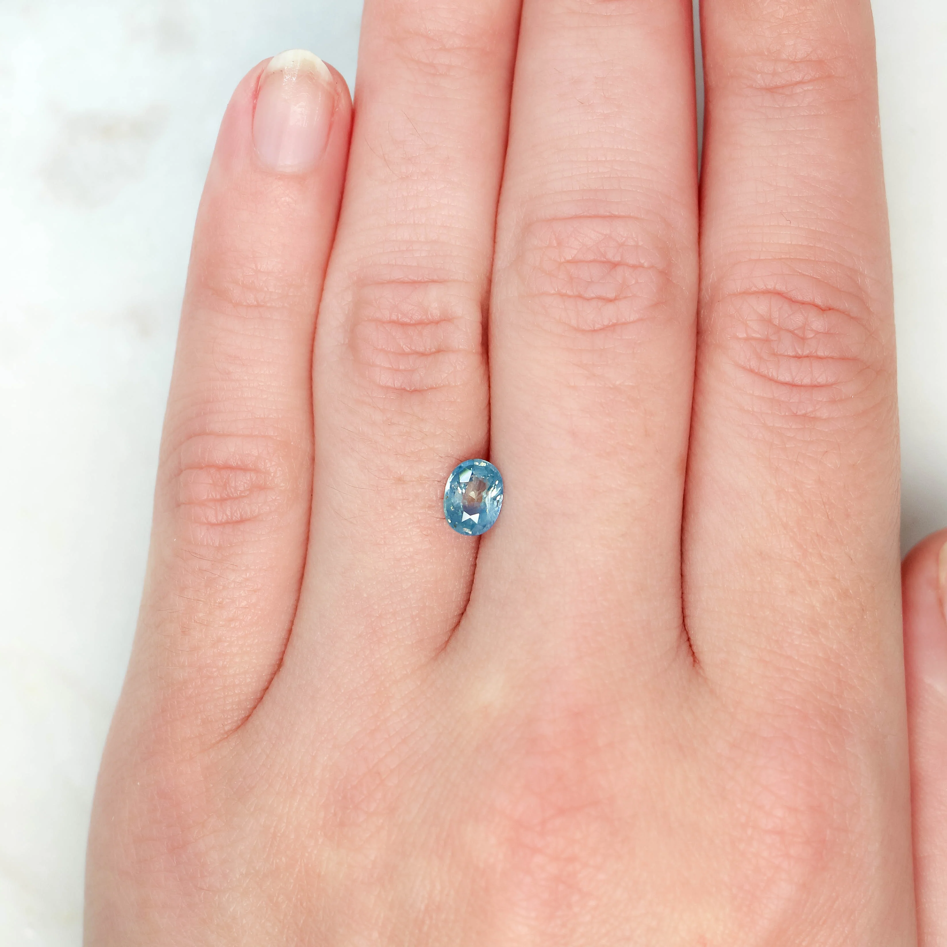 1.03 Carat Light Blue Oval Sapphire for Custom Work - Inventory Code LBOS103 - Image 2