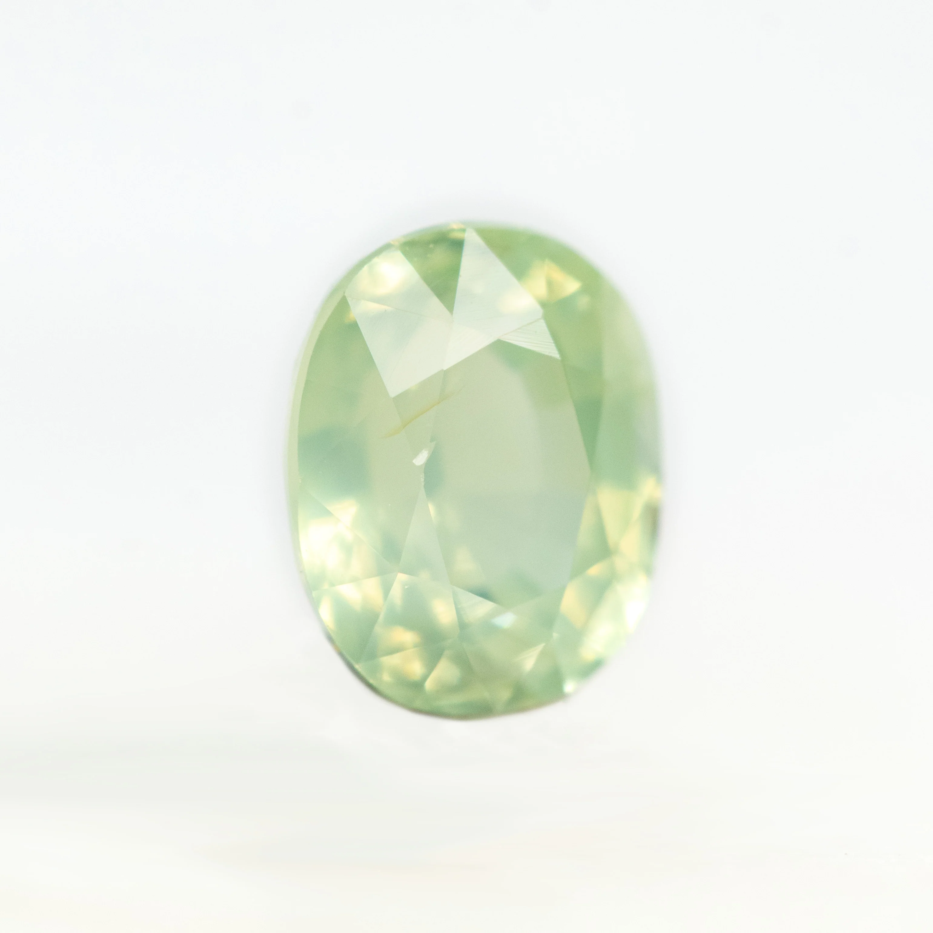 1.03 Carat Light Green Oval Sapphire for Custom Work - Inventory Code YGOS103 - Image 4