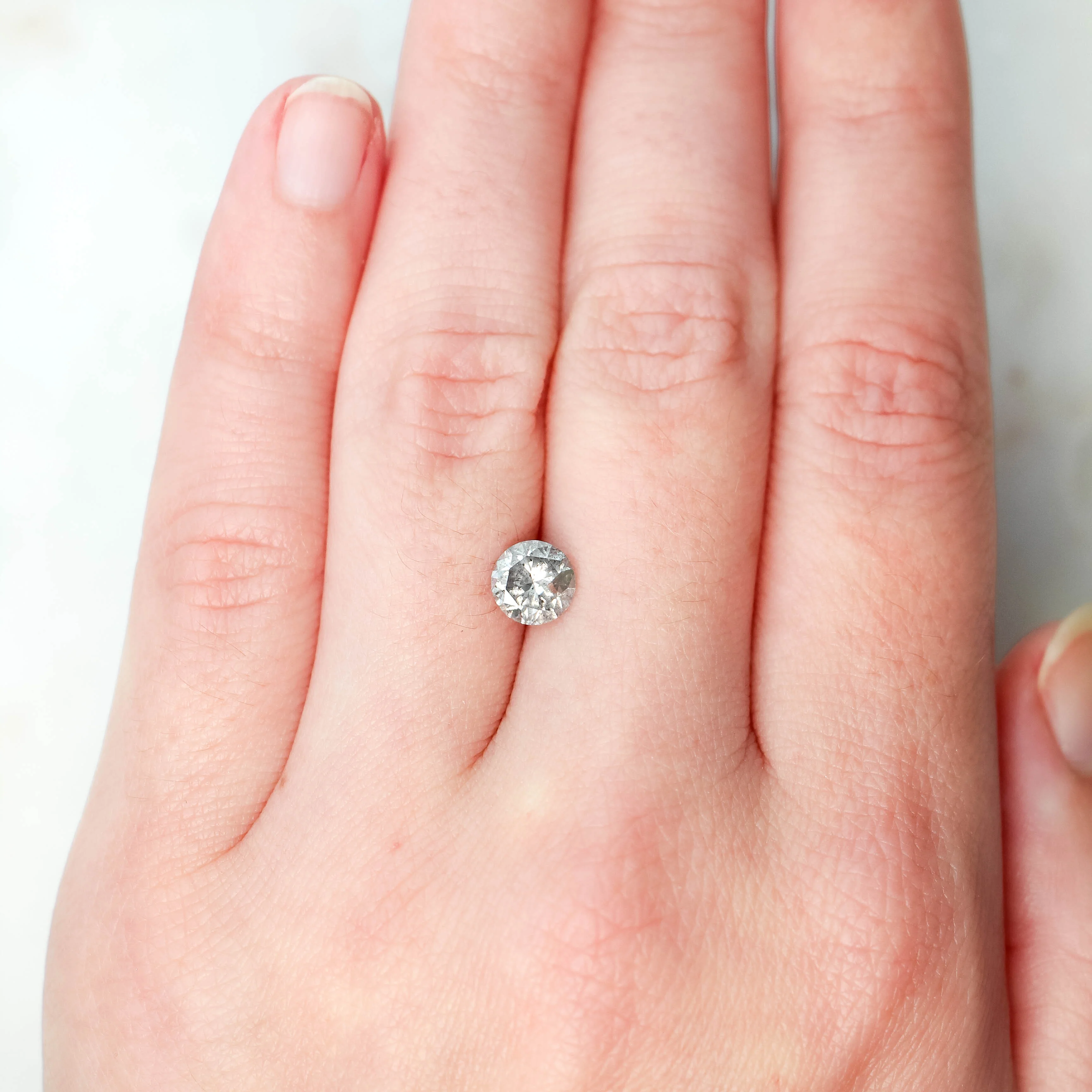 1.05 Carat Round Gray Salt and Pepper Diamond for Custom Work - Inventory Code SGR105B - Image 2