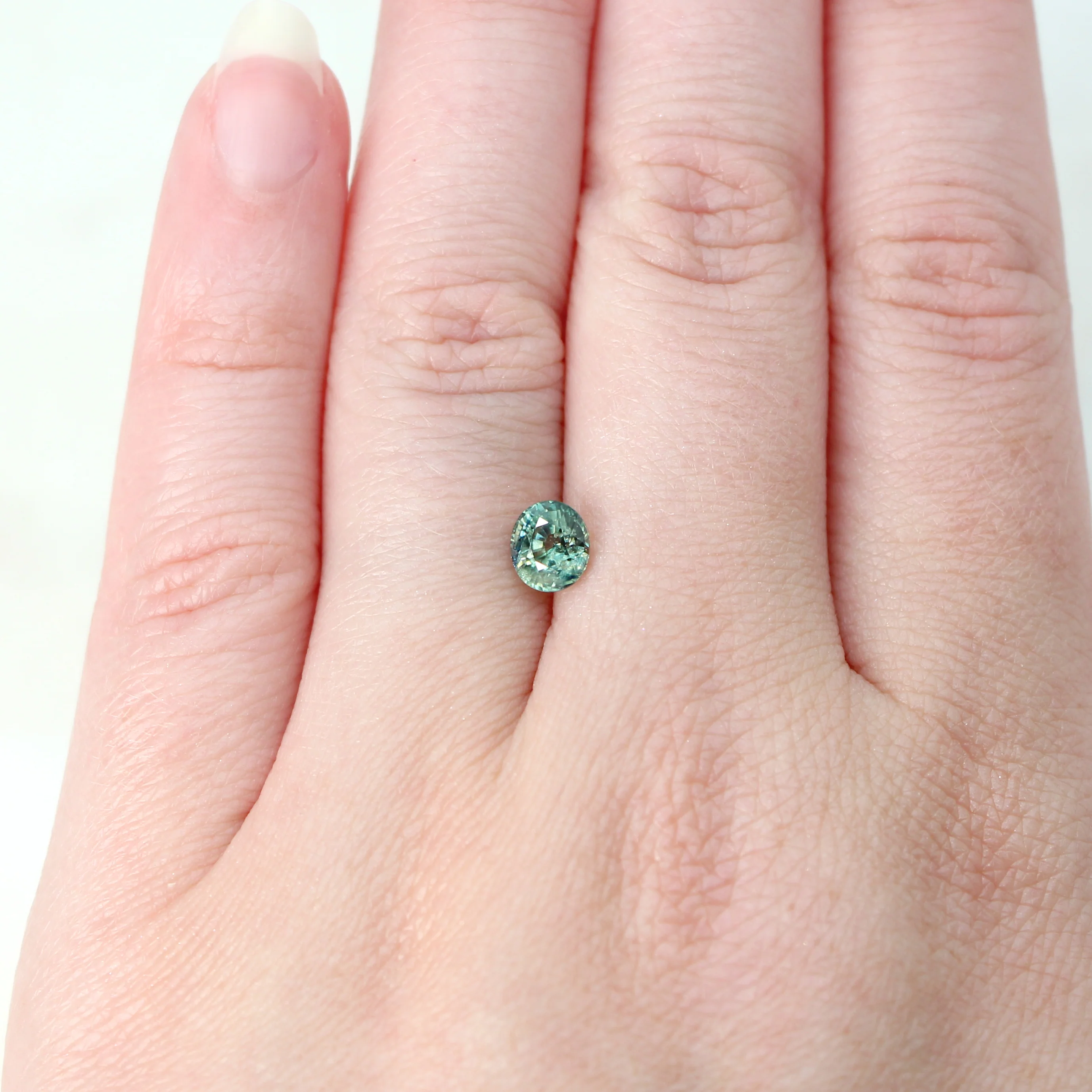 1.05 Carat Teal Green Oval Australian Sapphire for Custom Work - Inventory Code TOS105 - Image 2