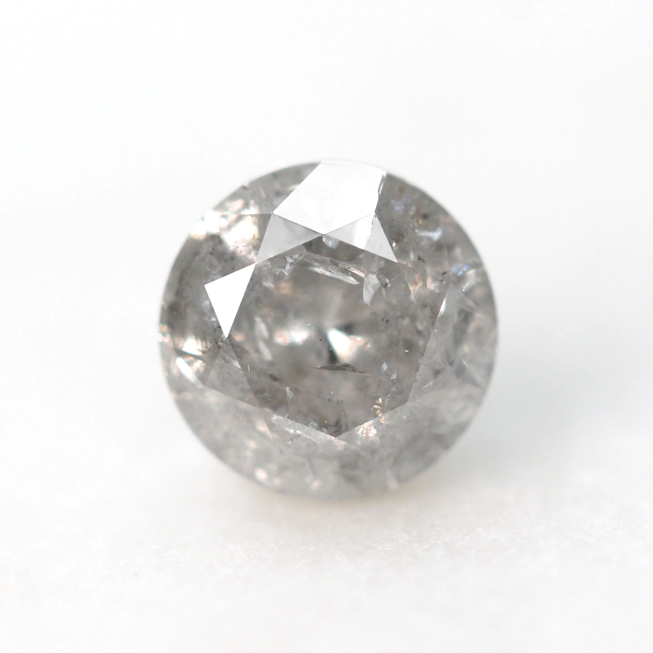 1.05 Carat Round Stormy Gray Salt and Pepper Diamond for Custom Work - Inventory Code SGR105