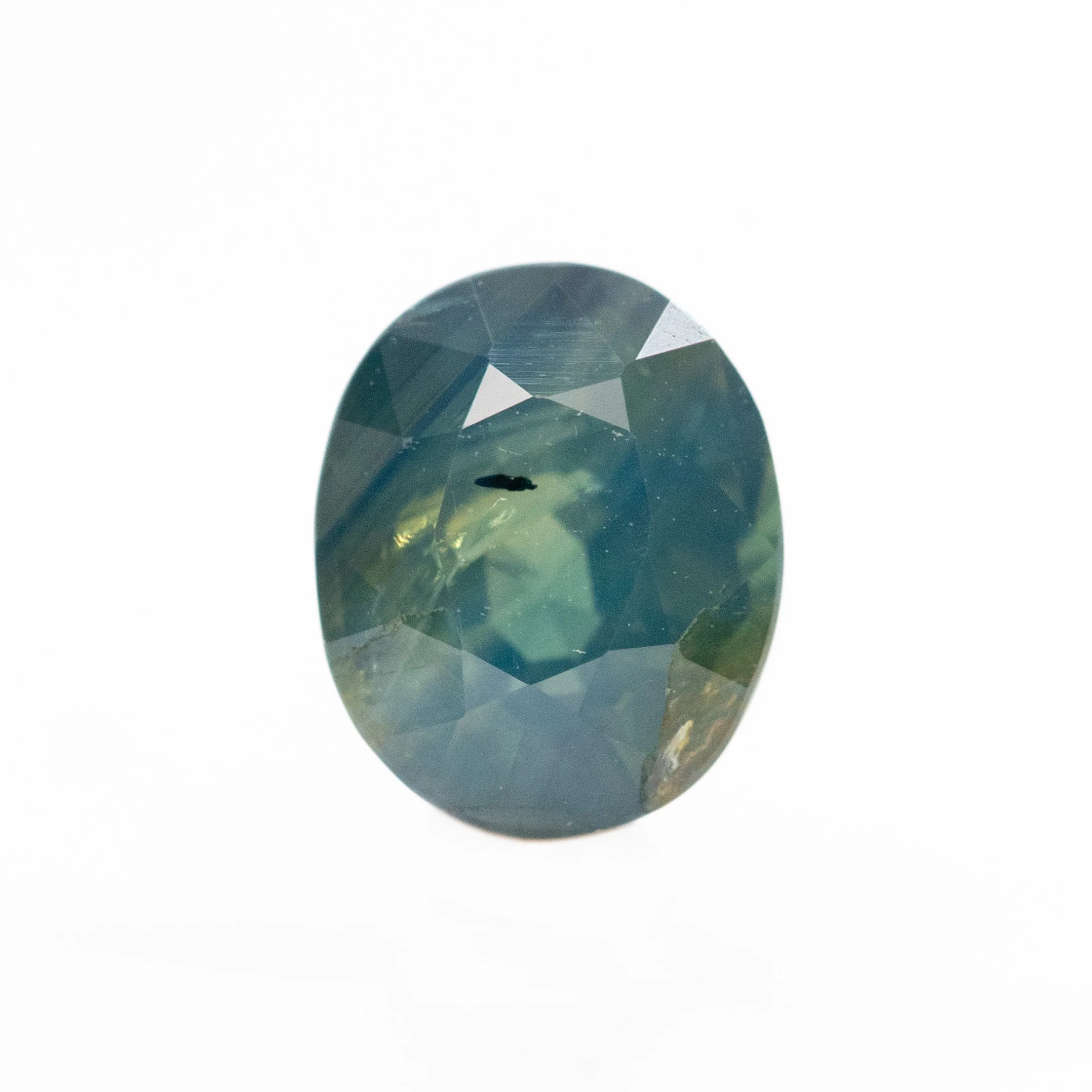 1.05 Carat Warm Teal Oval Sapphire for Custom Work - Inventory Code WTOS105