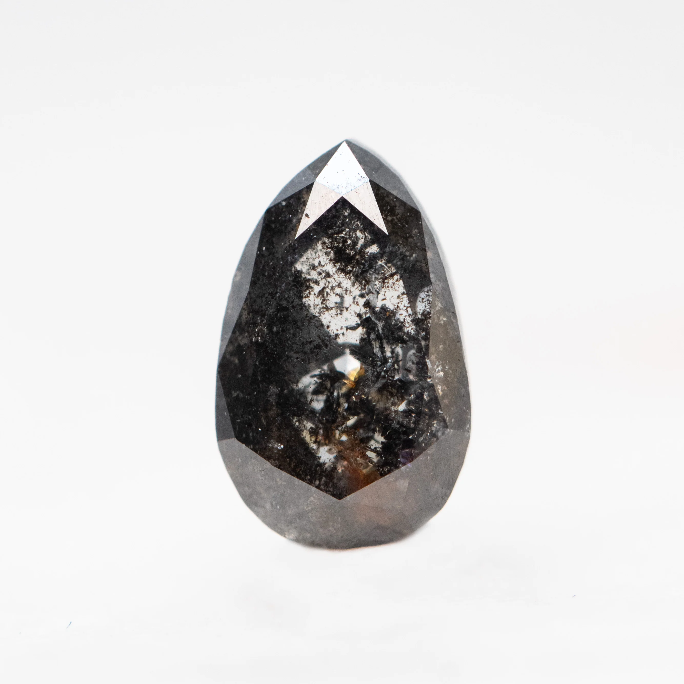 1.08 Carat Dark and Clear Pear Salt and Pepper Diamond for Custom Work - Inventory Code PRB108