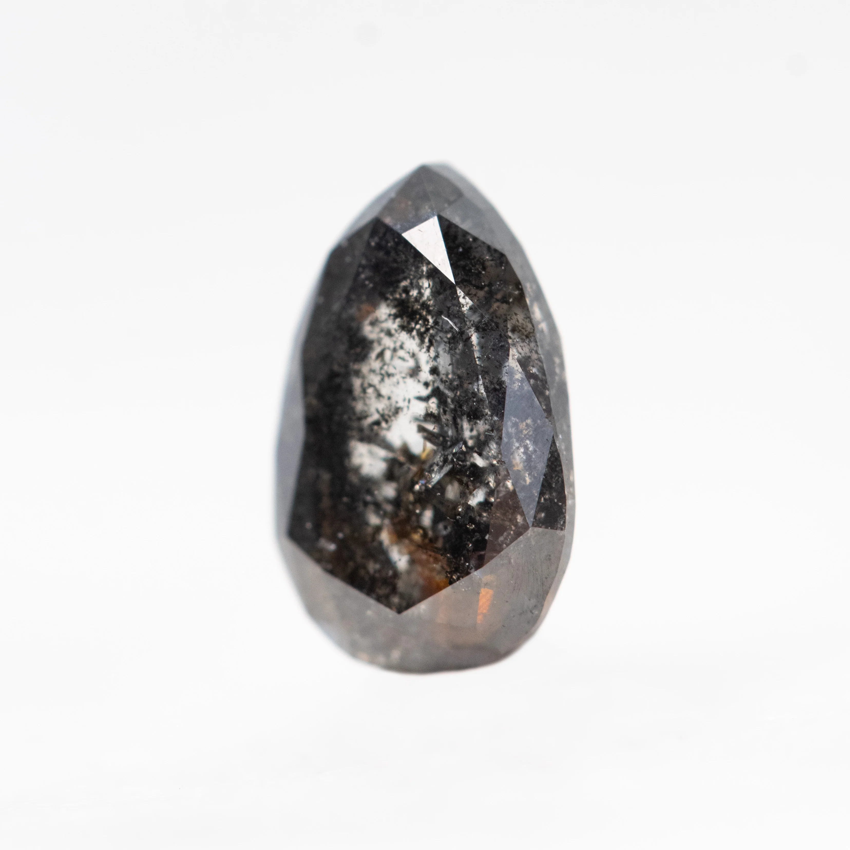 1.08 Carat Dark and Clear Pear Salt and Pepper Diamond for Custom Work - Inventory Code PRB108 - Image 4