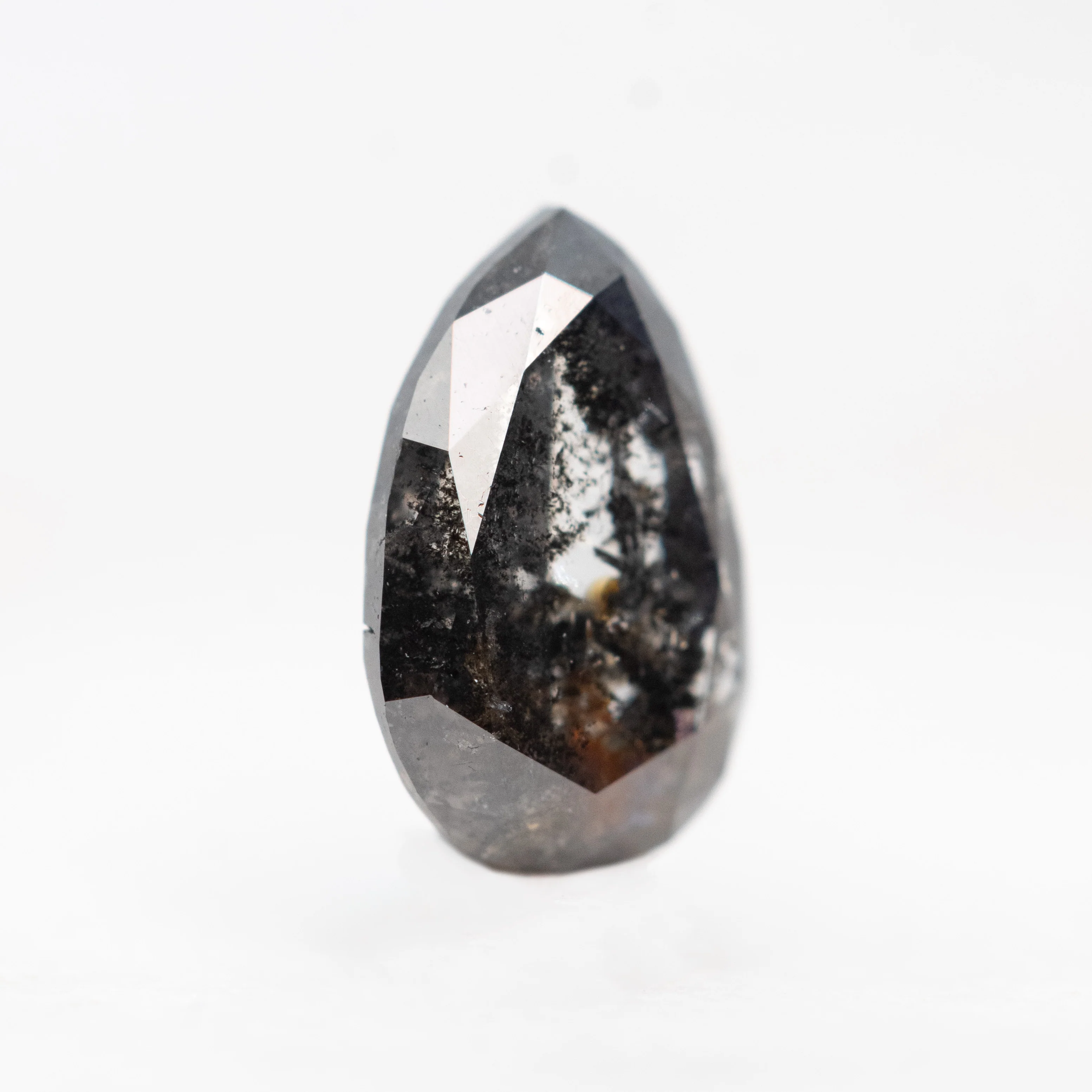 1.08 Carat Dark and Clear Pear Salt and Pepper Diamond for Custom Work - Inventory Code PRB108 - Image 5