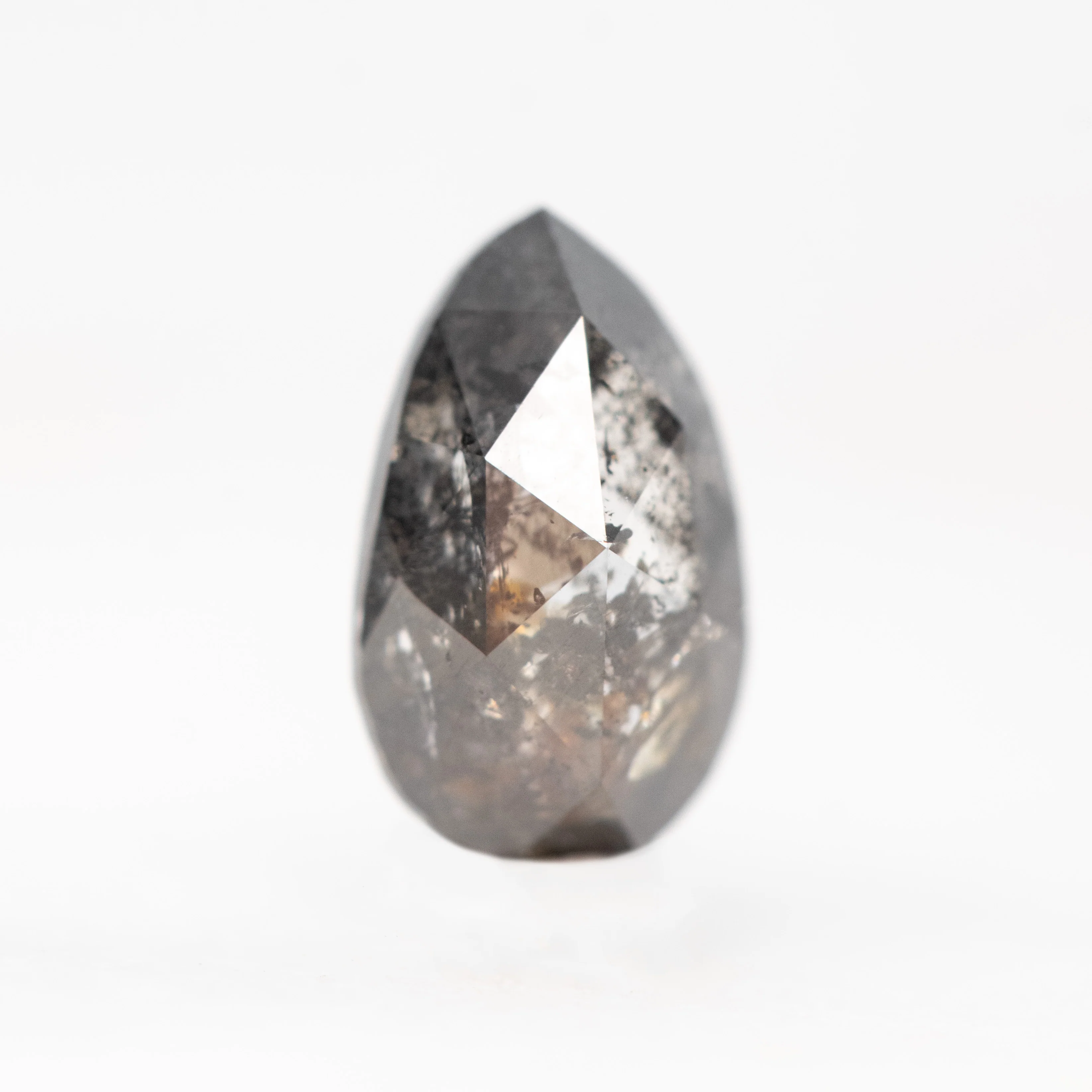 1.08 Carat Dark and Clear Pear Salt and Pepper Diamond for Custom Work - Inventory Code PRB108 - Image 7