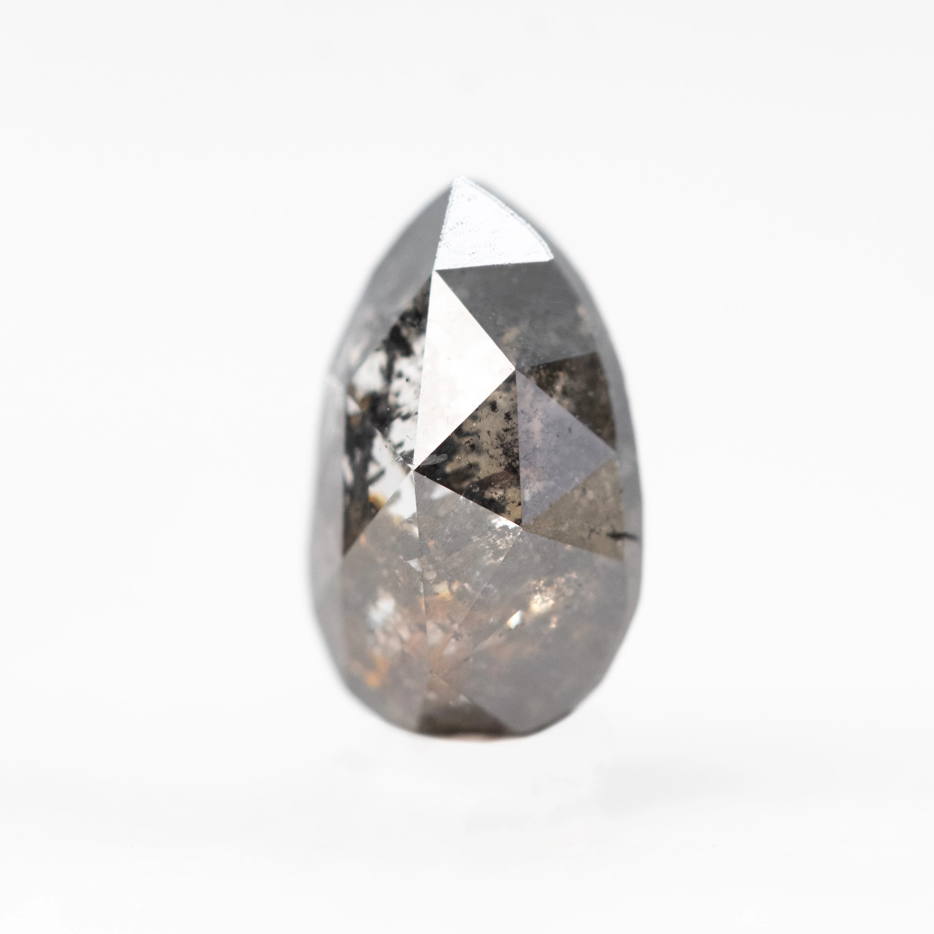 1.08 Carat Dark and Clear Pear Salt and Pepper Diamond for Custom Work - Inventory Code PRB108 - Image 8