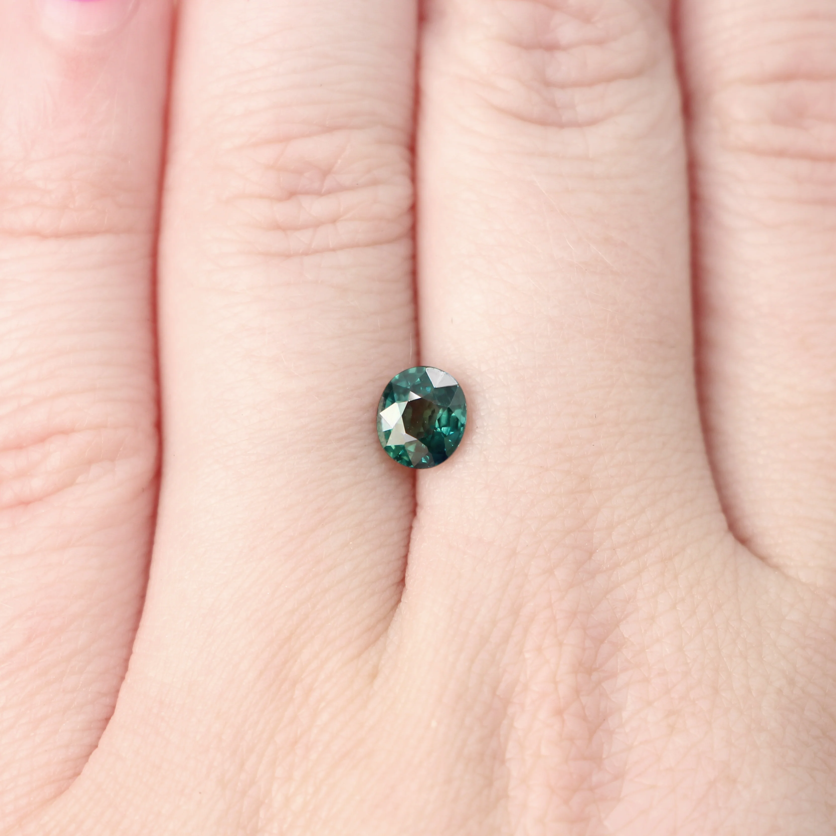 1.08 Carat Teal Oval Madagascar Sapphire for Custom Work - Inventory Code TOS108 - Image 2