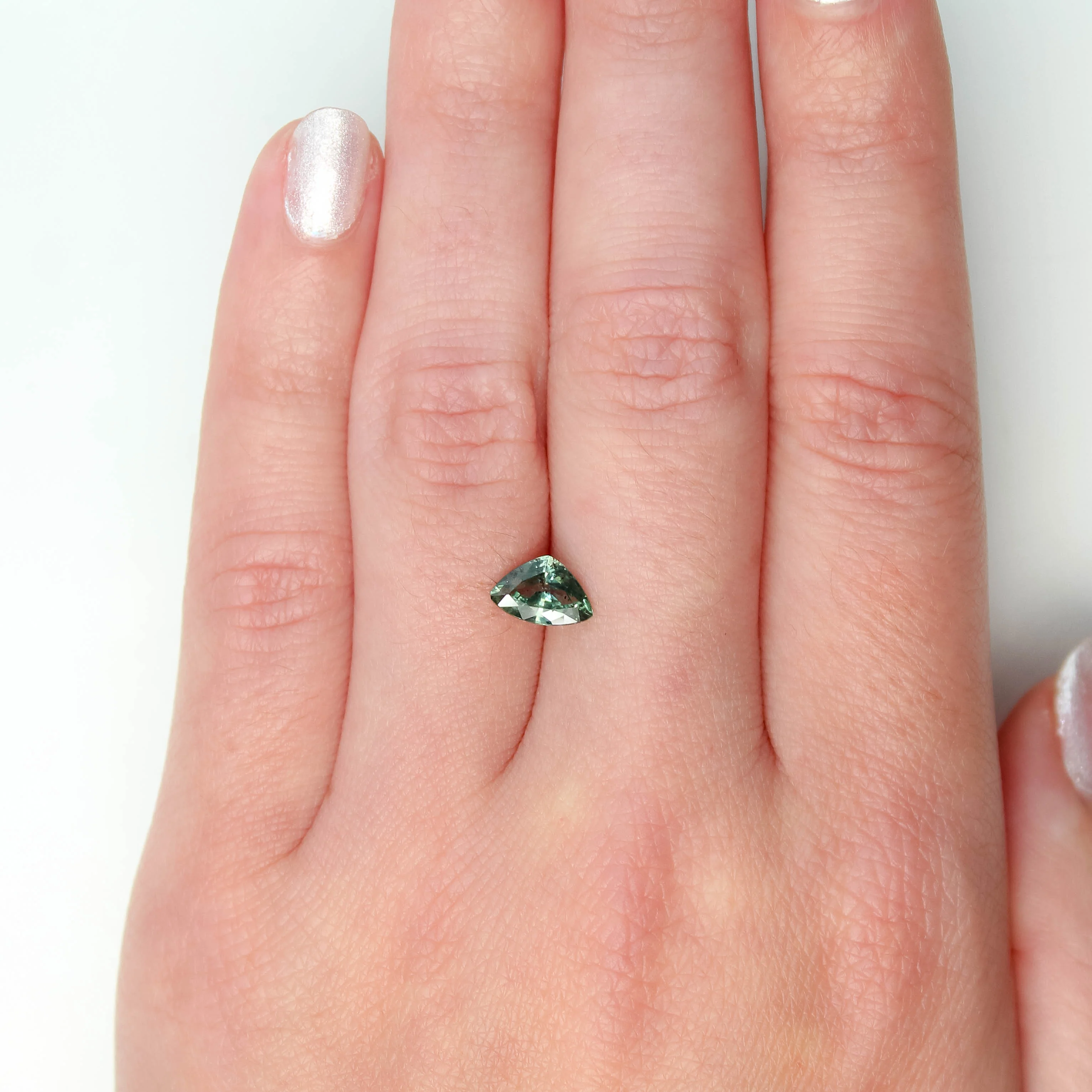 1.08 Carat Trillion Color Change Aqua Sapphire for Custom Work - Inventory Code TTS108 - Image 2