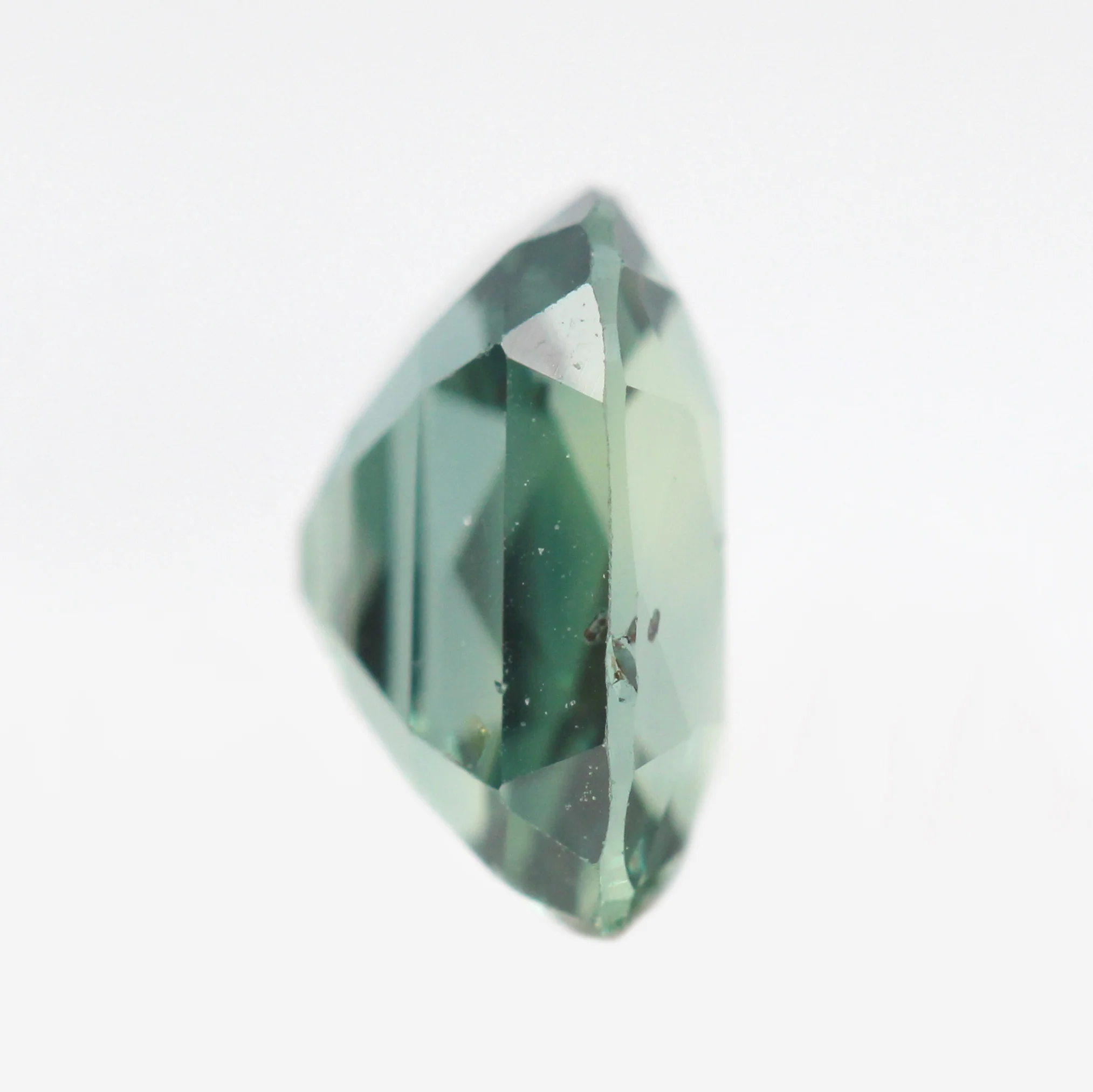 1.09 Carat Light Green Cushion Cut Sapphire for Custom Work - Inventory Code TGCS109 - Image 5