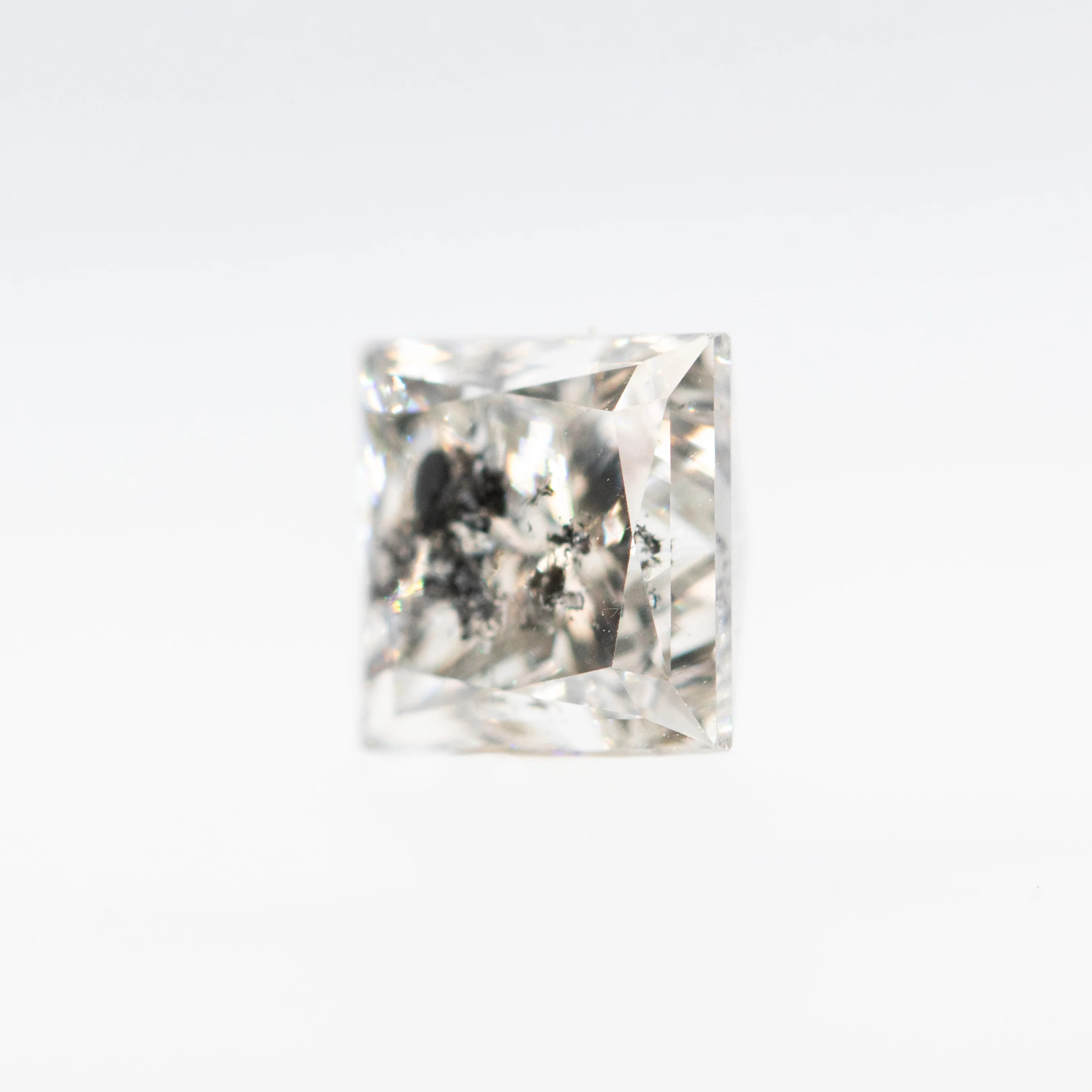1.09 Carat Princess Cut Charcoal Salt and Pepper Diamond for Custom Work - Inventory Code DCP109 - Image 3