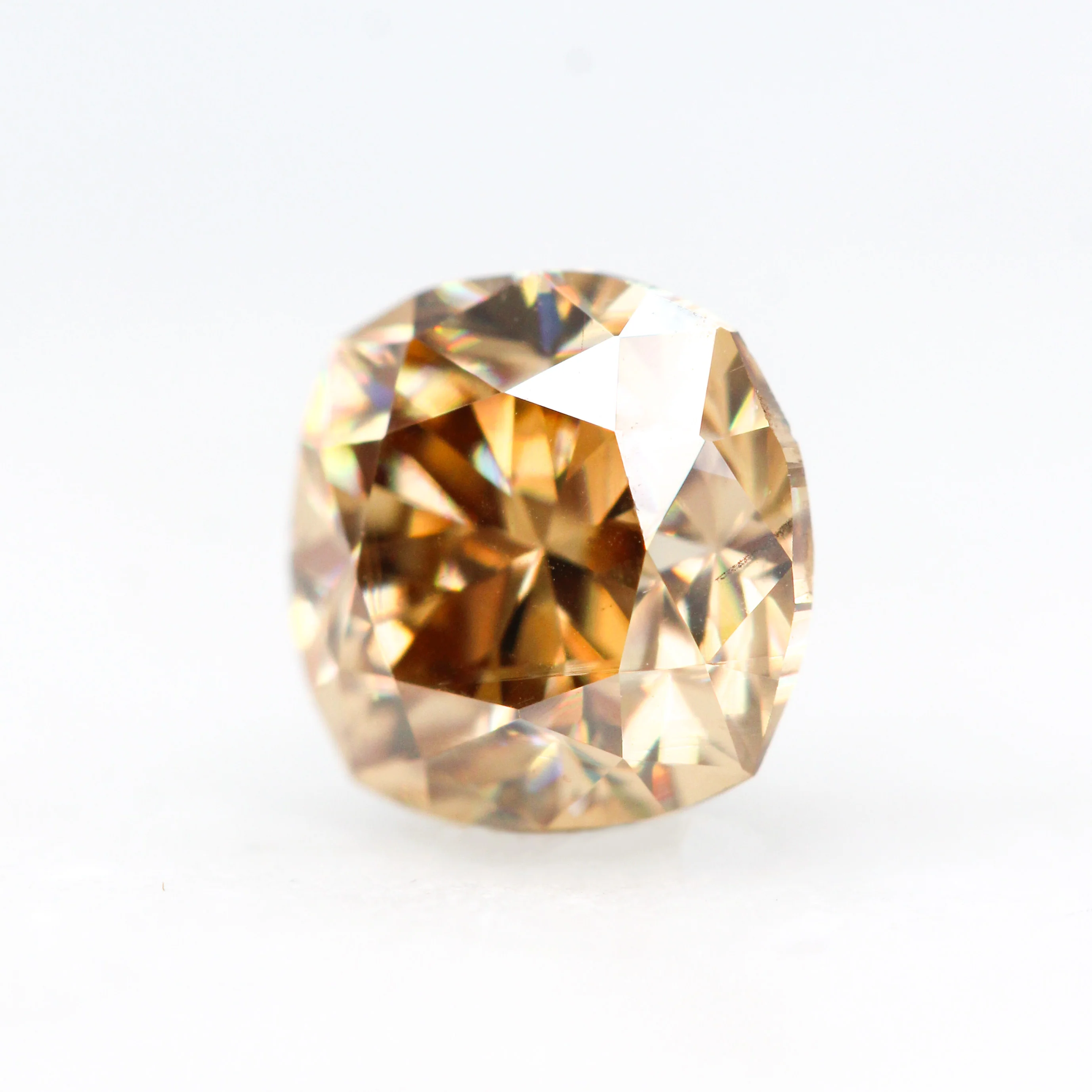 1.10 Carat Cushion Cut Golden Moissanite for Custom Work - Inventory Code GCM110 - Image 3