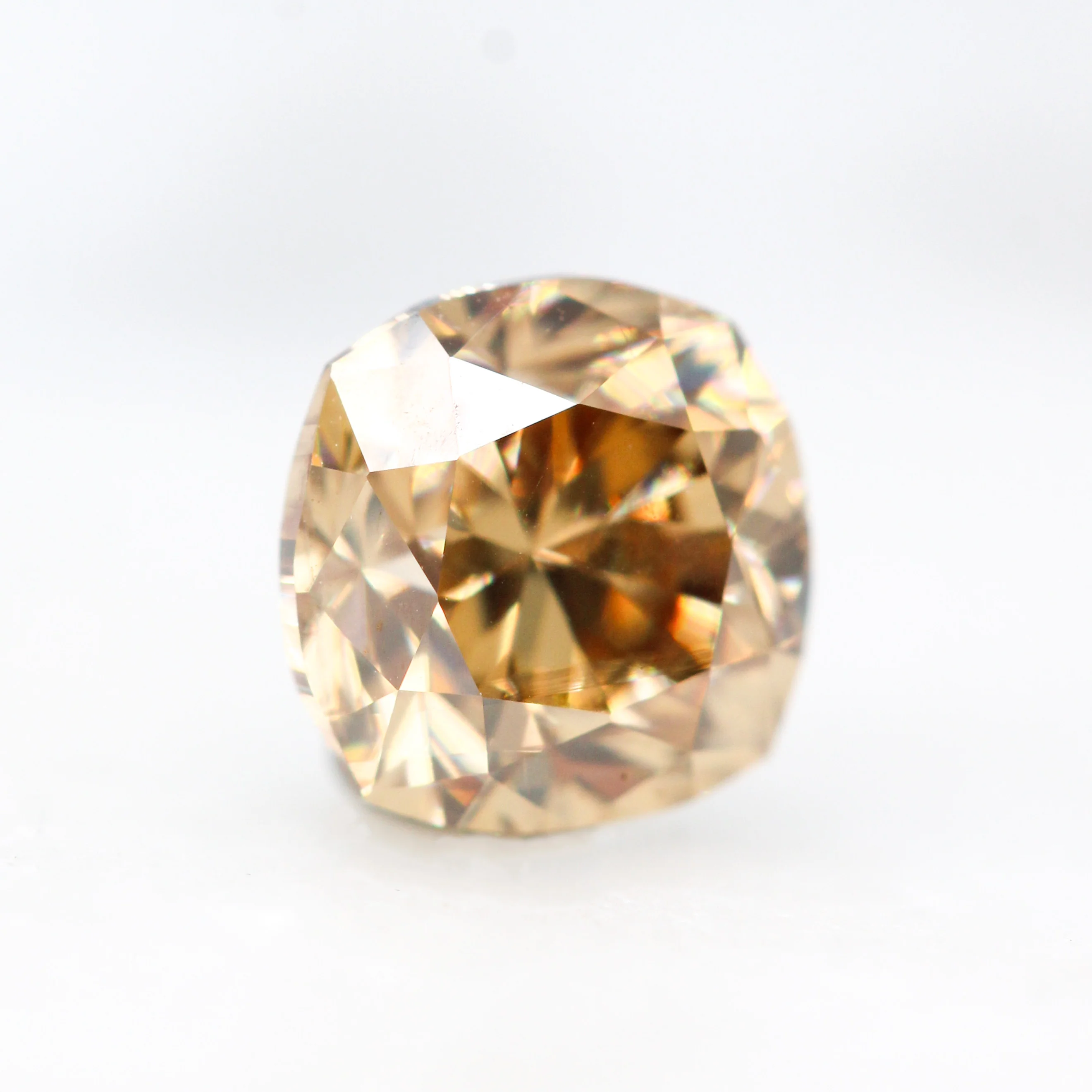 1.10 Carat Cushion Cut Golden Moissanite for Custom Work - Inventory Code GCM110 - Image 4