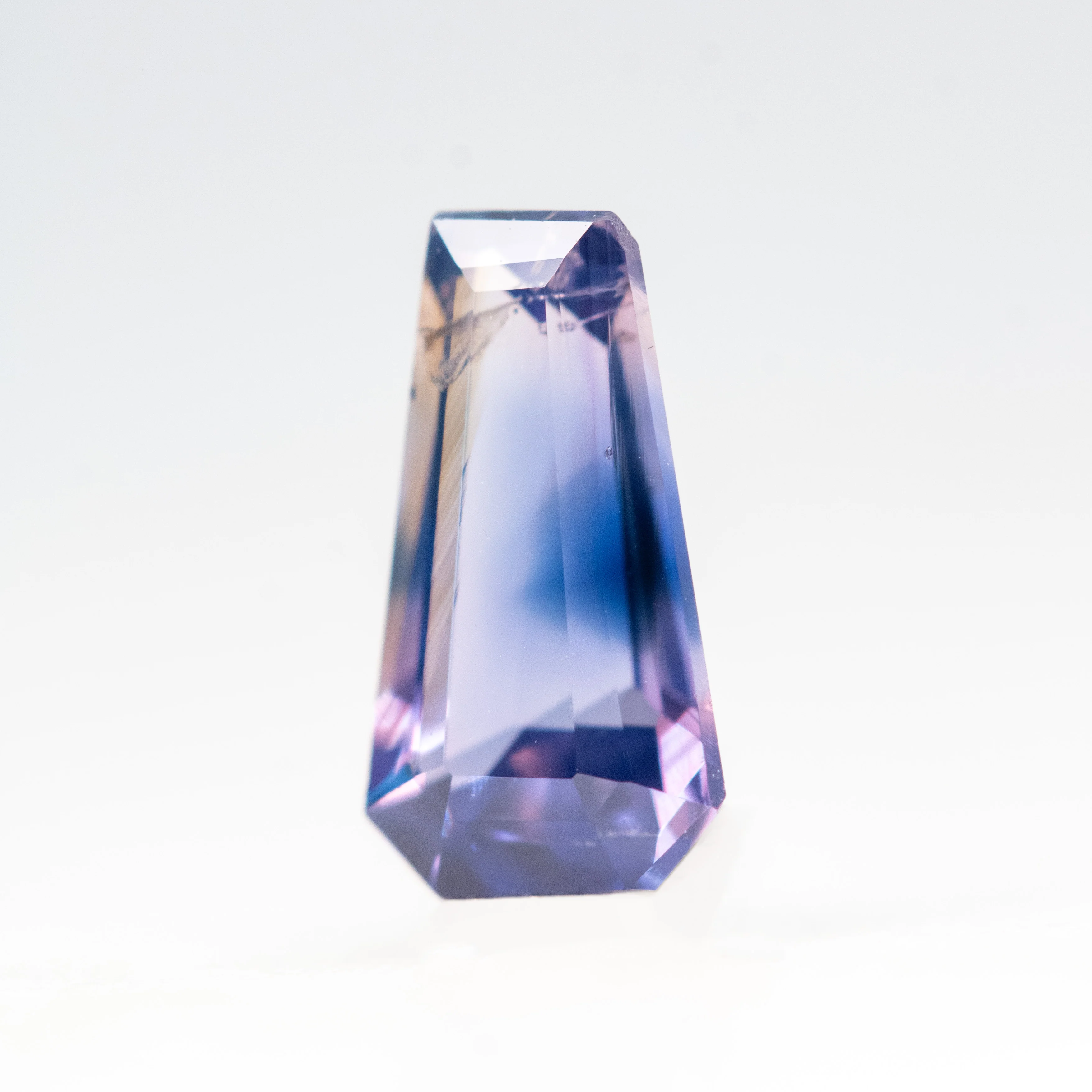1.12 Carat Bicolor Purple and Blue Trapezoid Sapphire for Custom Work - Inventory Code PBTS112 - Image 3