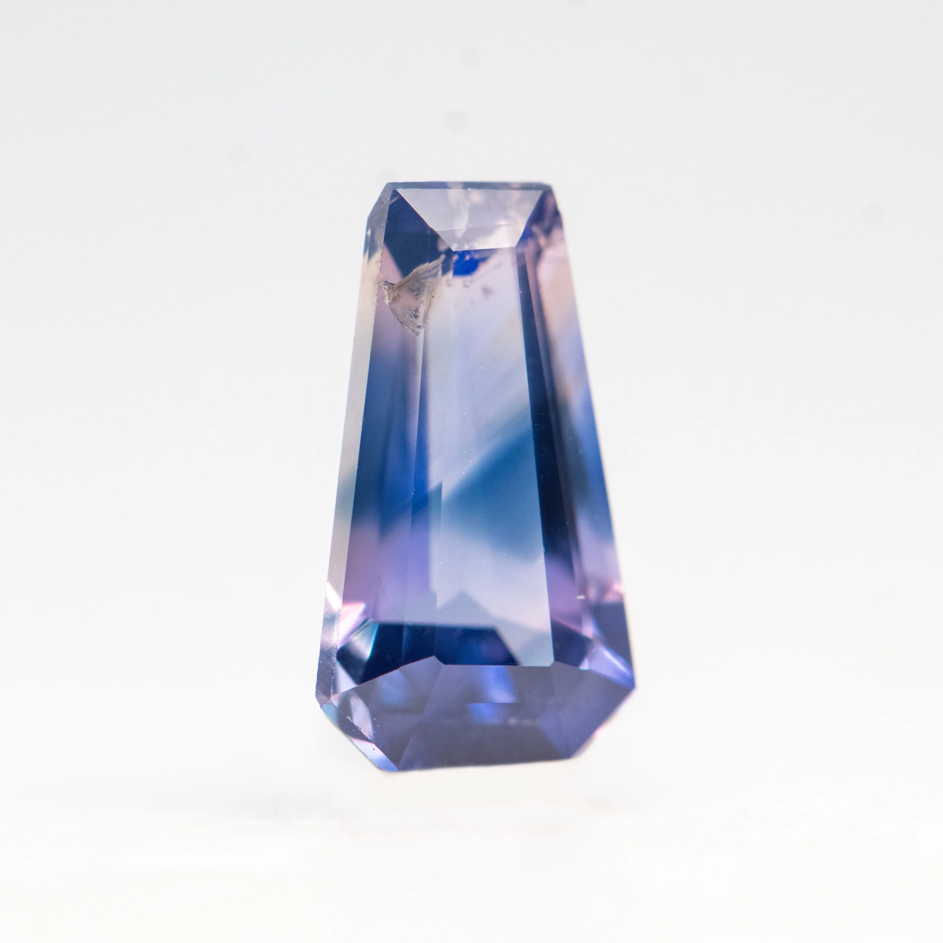 1.12 Carat Bicolor Purple and Blue Trapezoid Sapphire for Custom Work - Inventory Code PBTS112 - Image 4