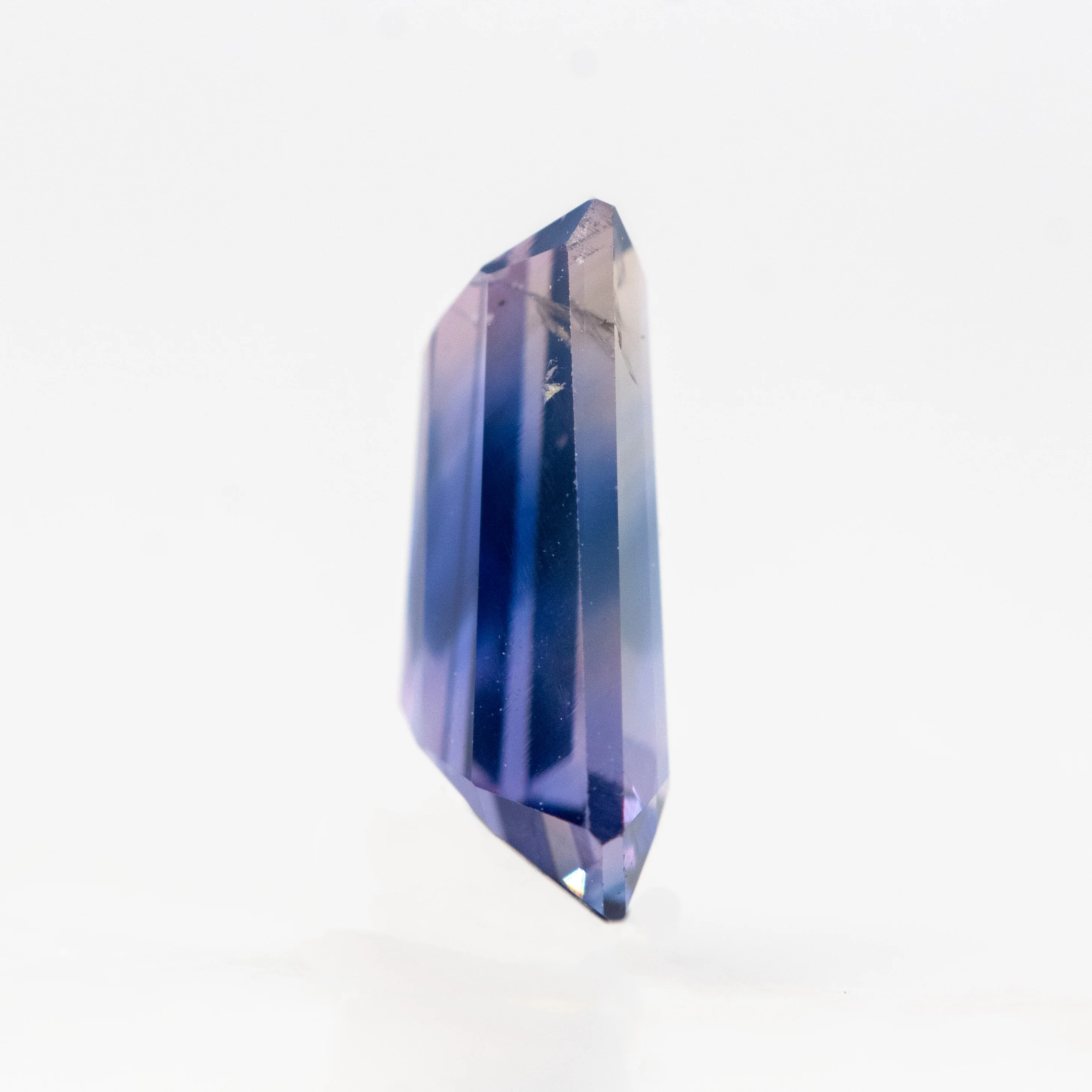 1.12 Carat Bicolor Purple and Blue Trapezoid Sapphire for Custom Work - Inventory Code PBTS112 - Image 5