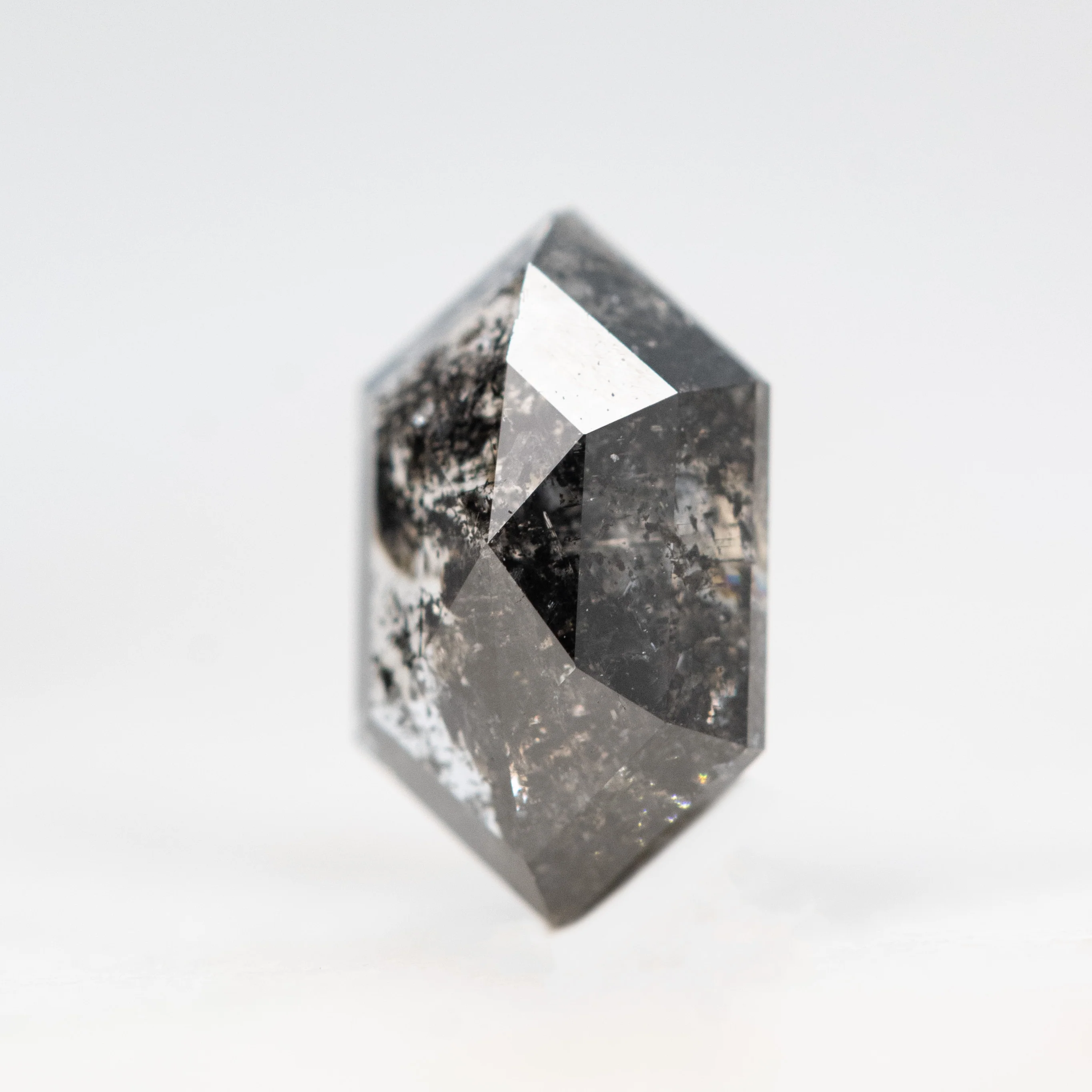 1.12 Carat Dark Gray Salt and Pepper Hexagon Diamond for Custom Work - Inventory Code DSH112 - Image 3