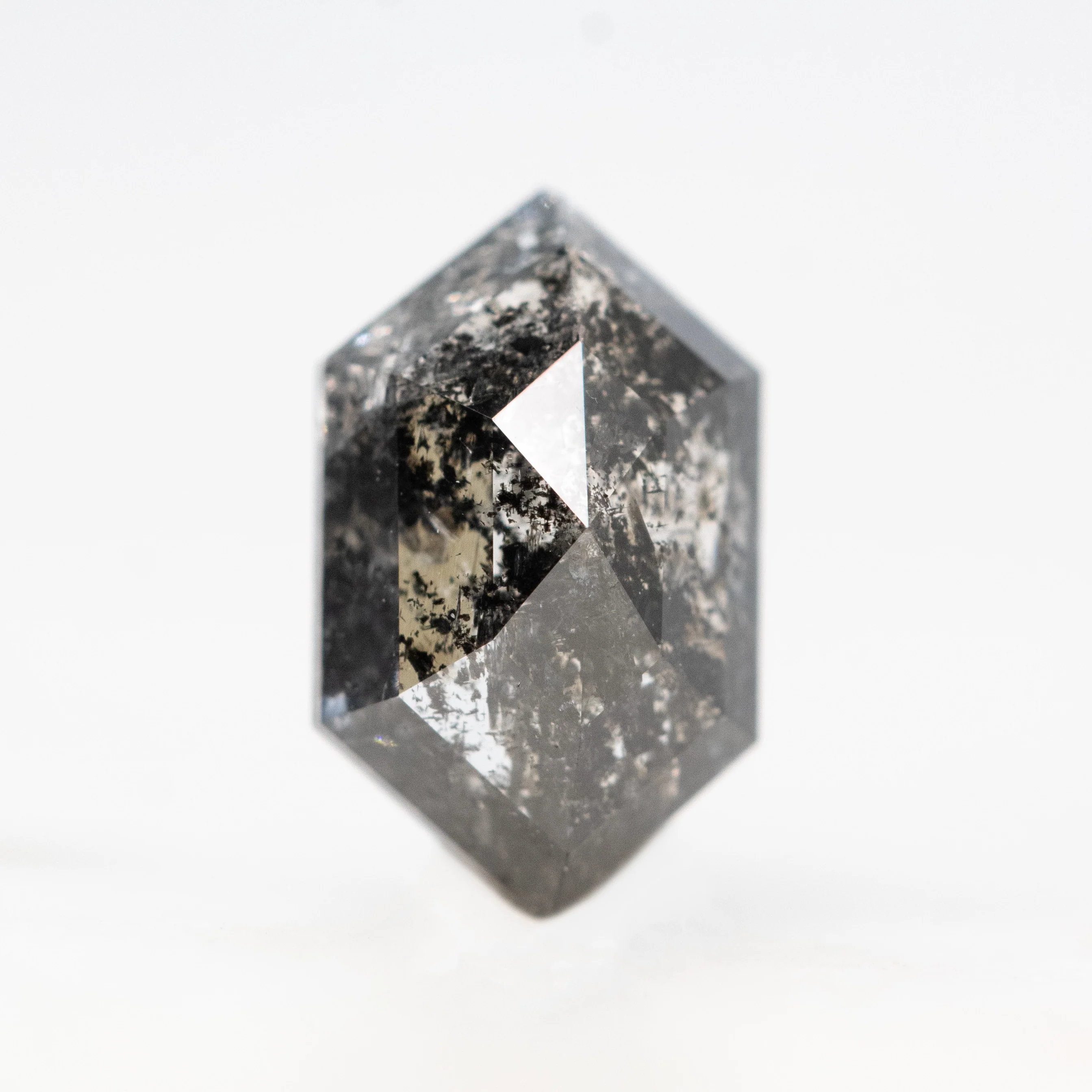 1.12 Carat Dark Gray Salt and Pepper Hexagon Diamond for Custom Work - Inventory Code DSH112 - Image 4