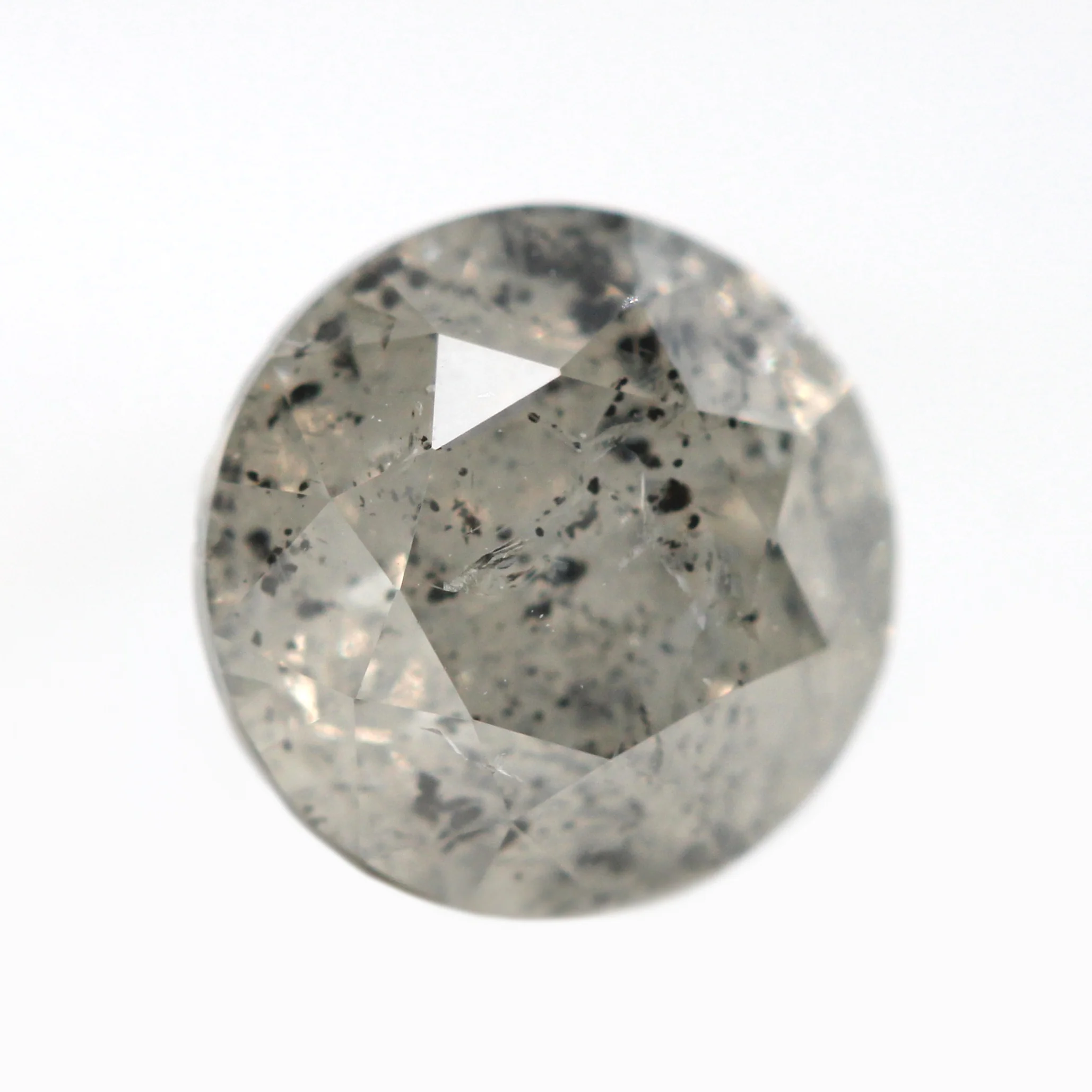 1.12 Carat Round Gray Salt and Pepper Diamond for Custom Work - Inventory Code SGR112 - Image 3