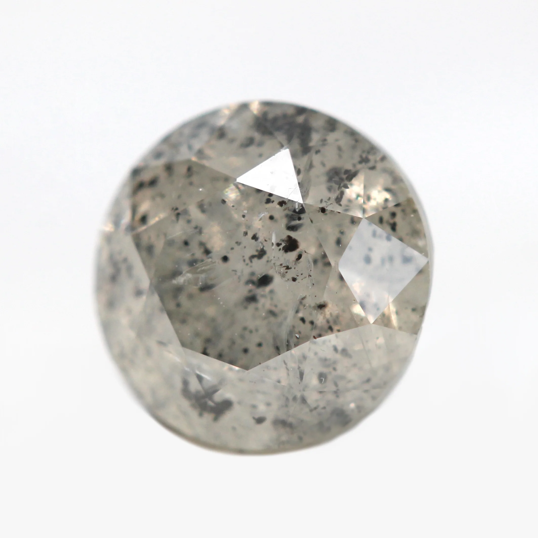 1.12 Carat Round Gray Salt and Pepper Diamond for Custom Work - Inventory Code SGR112 - Image 4