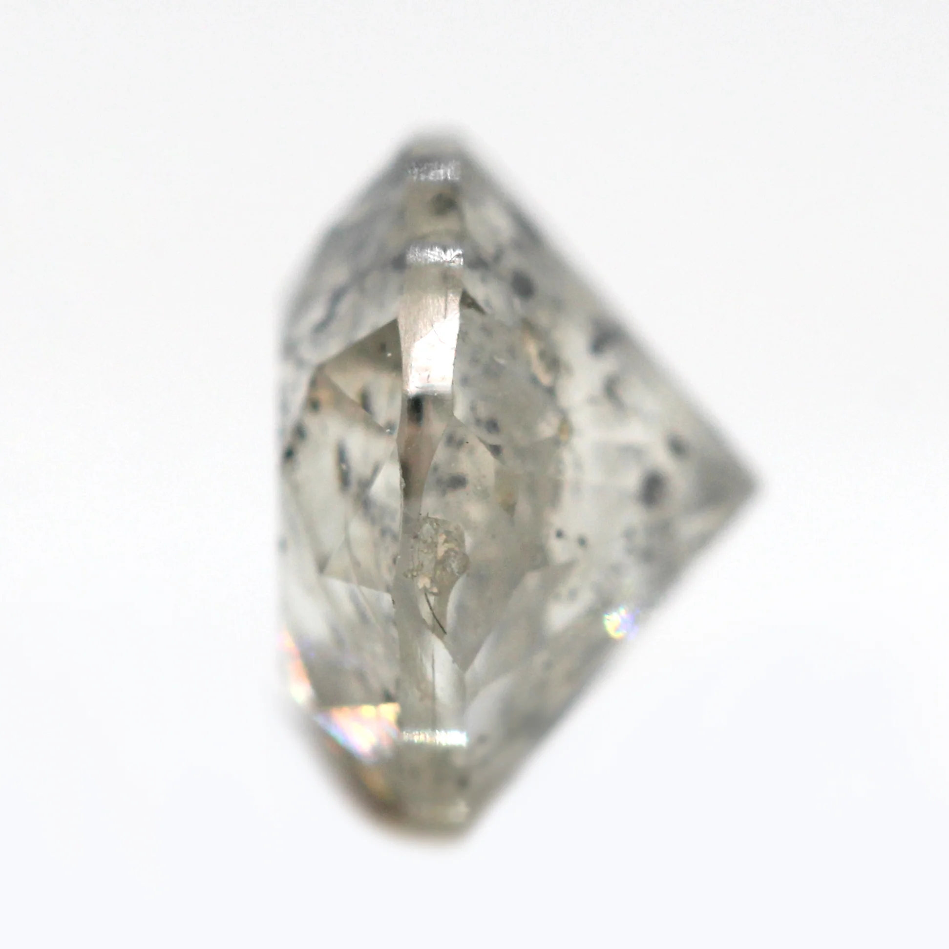 1.12 Carat Round Gray Salt and Pepper Diamond for Custom Work - Inventory Code SGR112 - Image 5