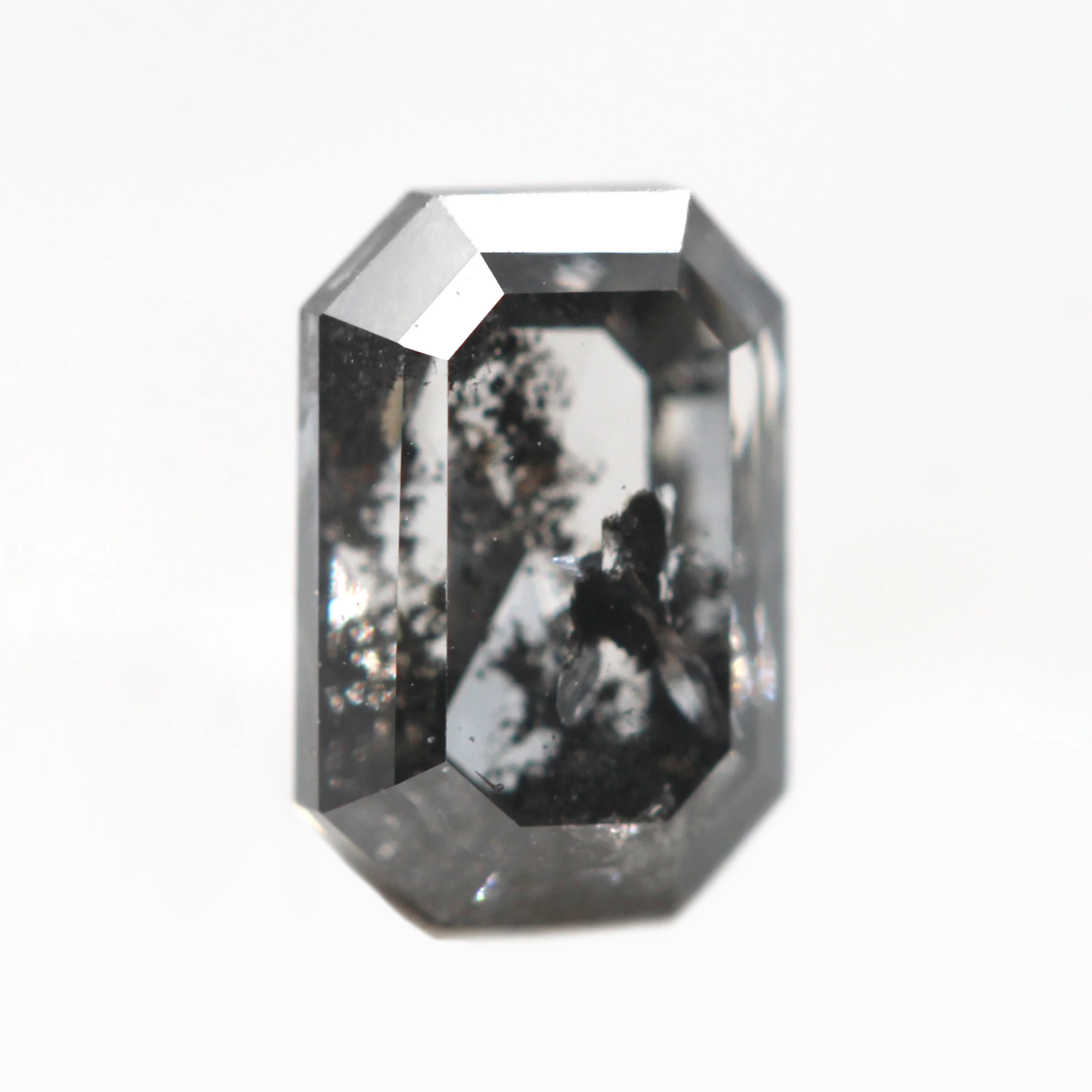 1.13 Carat Emerald Cut Dark and Clear Salt and Pepper Diamond for Custom Work - Inventory Code DCE113 - Image 3