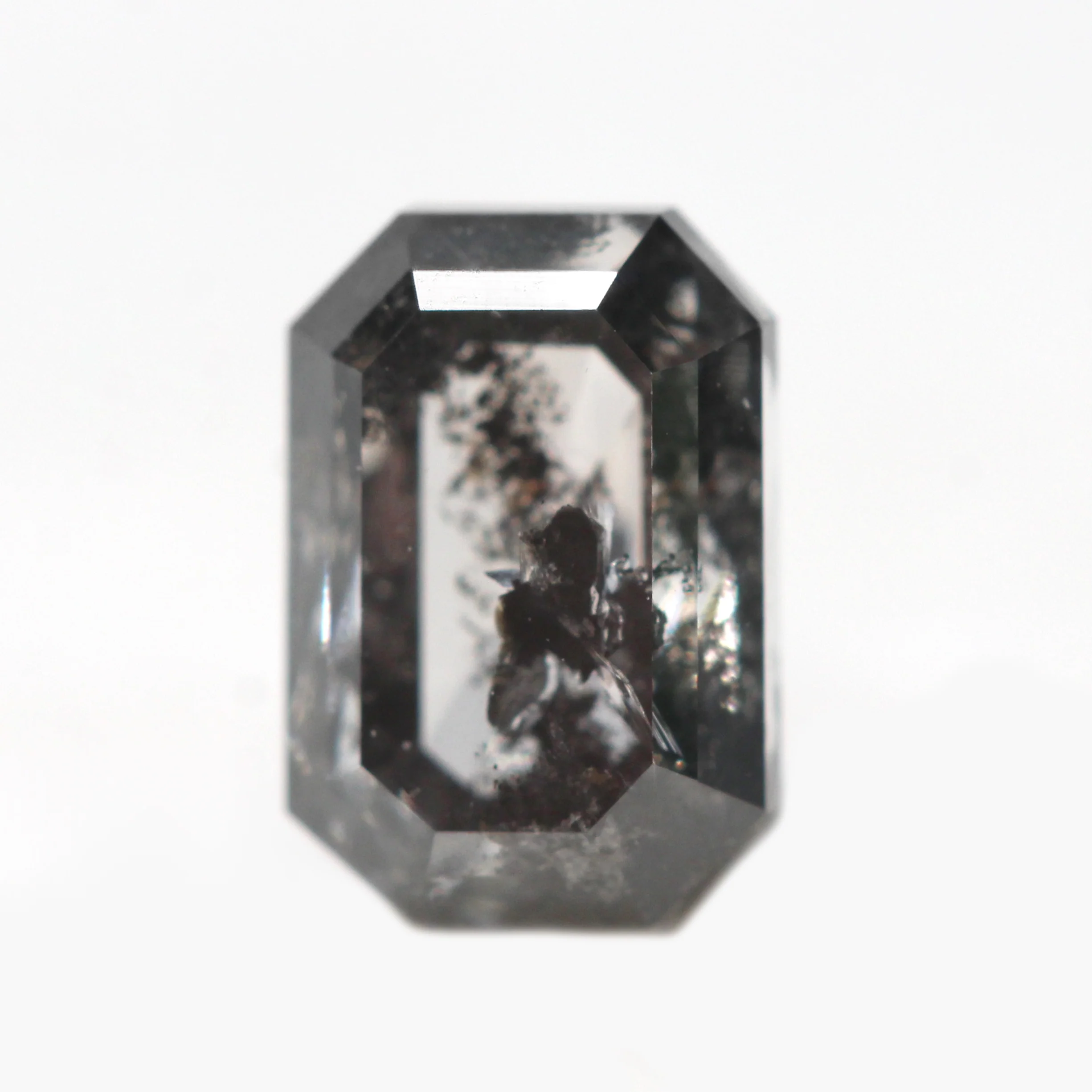 1.13 Carat Emerald Cut Dark and Clear Salt and Pepper Diamond for Custom Work - Inventory Code DCE113 - Image 4