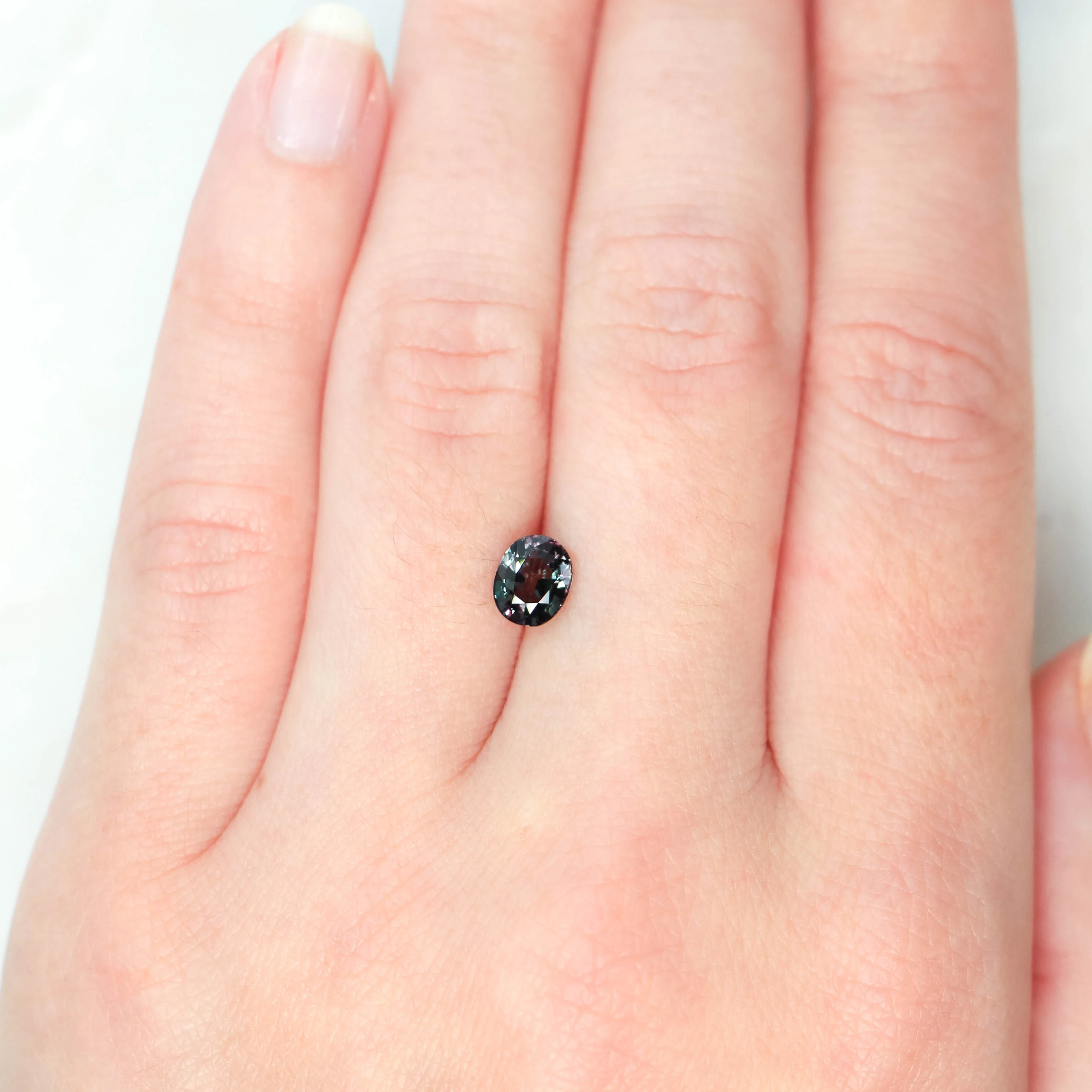 1.14 Carat Bicolor Purple and Teal Oval Sapphire for Custom Work - Inventory Code PTOS114 - Image 2