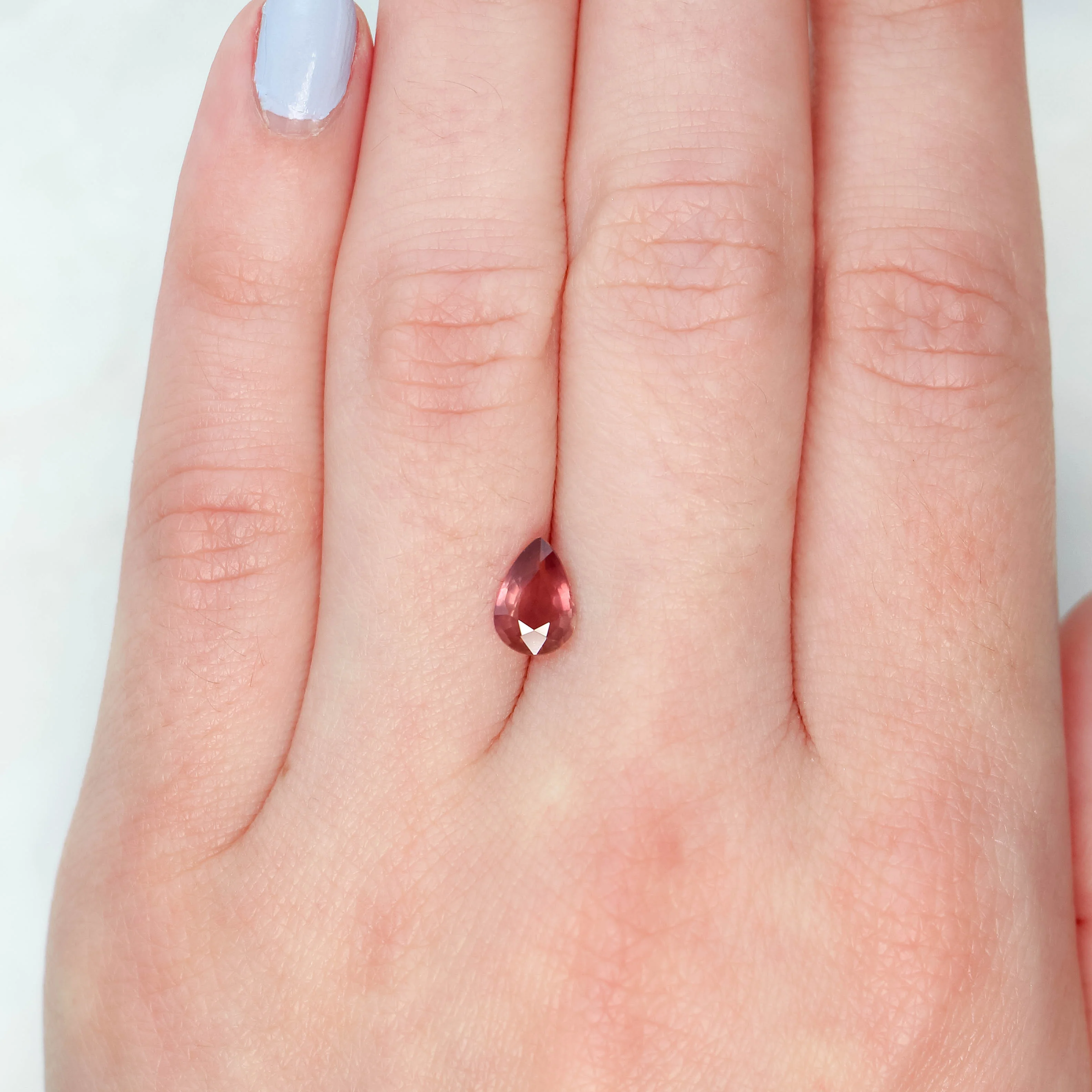 1.14 Carat Peachy Pear Sapphire for Custom Work - Inventory Code POPS114 - Image 2